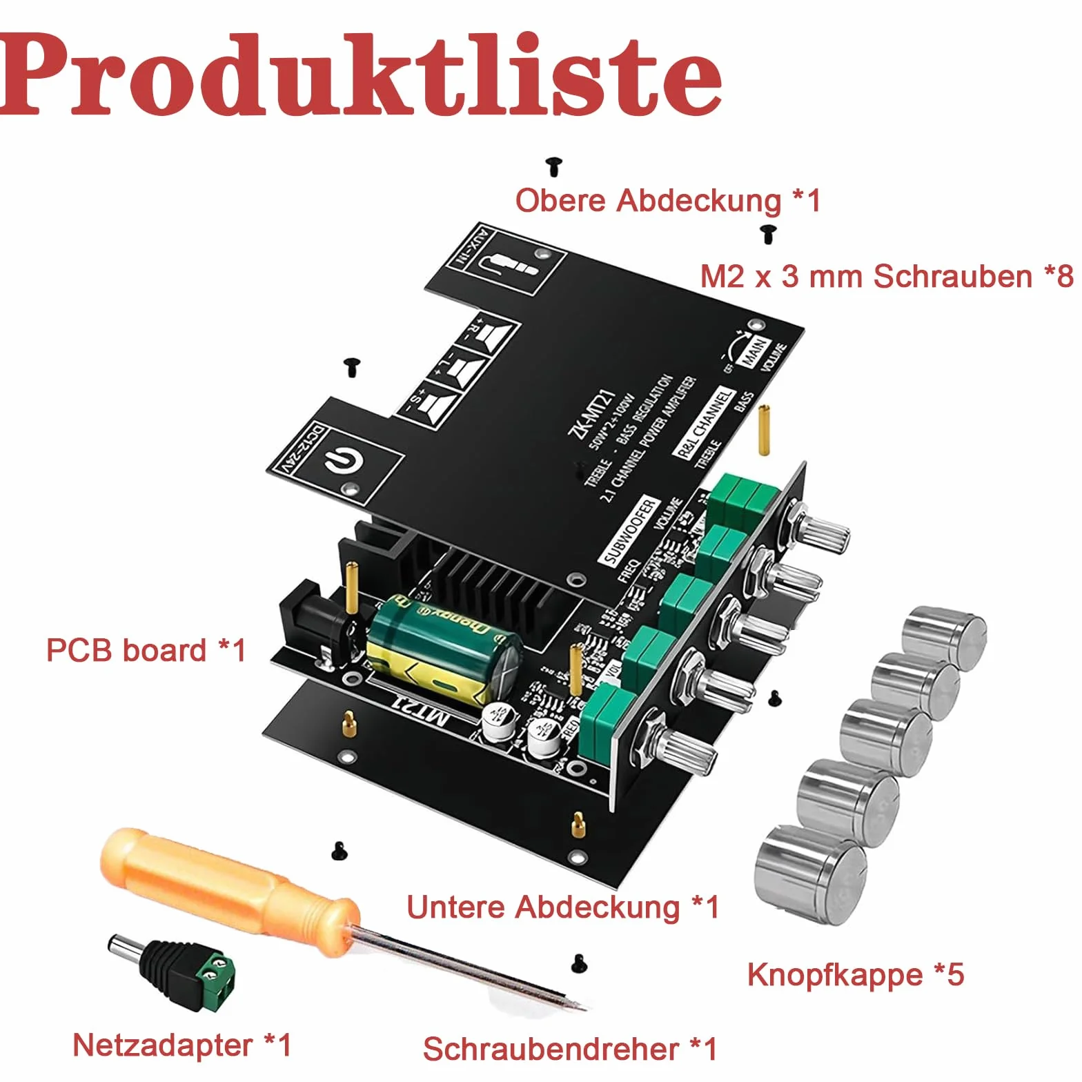 GERUI Moduł wzmacniacza audio ZK-MT21 2.1 Kanał Cyfrowy wzmacniacz mocy Bluetooth Wzmacniacz płyty wzmacniacza