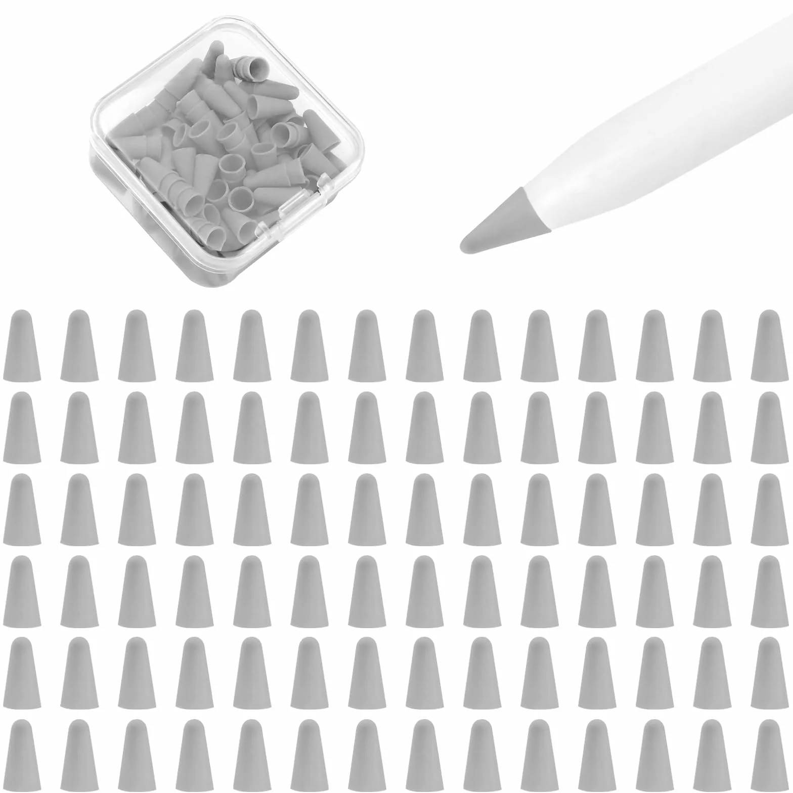 Apple Pencil 1/2/Pro/USB-C silikonowe etui na wkłady 100 sztuk antypoślizgowe osłony końcówek