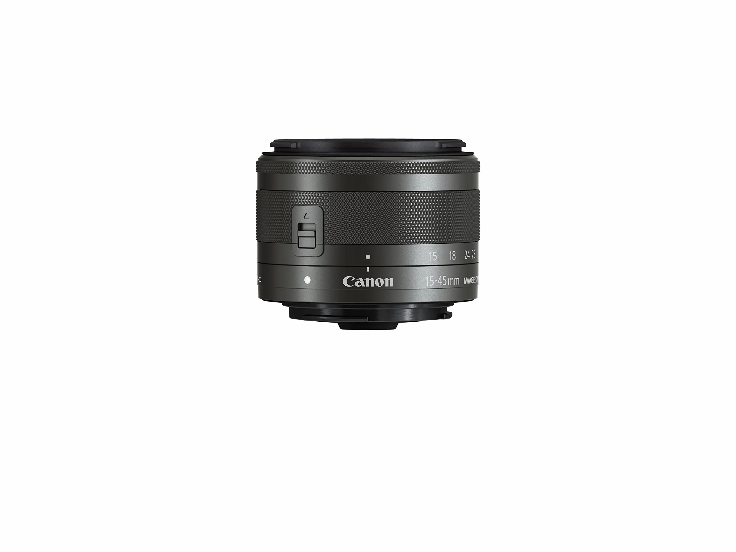 Canon Obiektyw zmiennoogniskowy EF-M 15-45 mm F3.5-6.3 IS STM szerokokątny obiektyw do EOS M (gwint filtra, 49 mm, stabilizator obrazu, autofokus), czarny