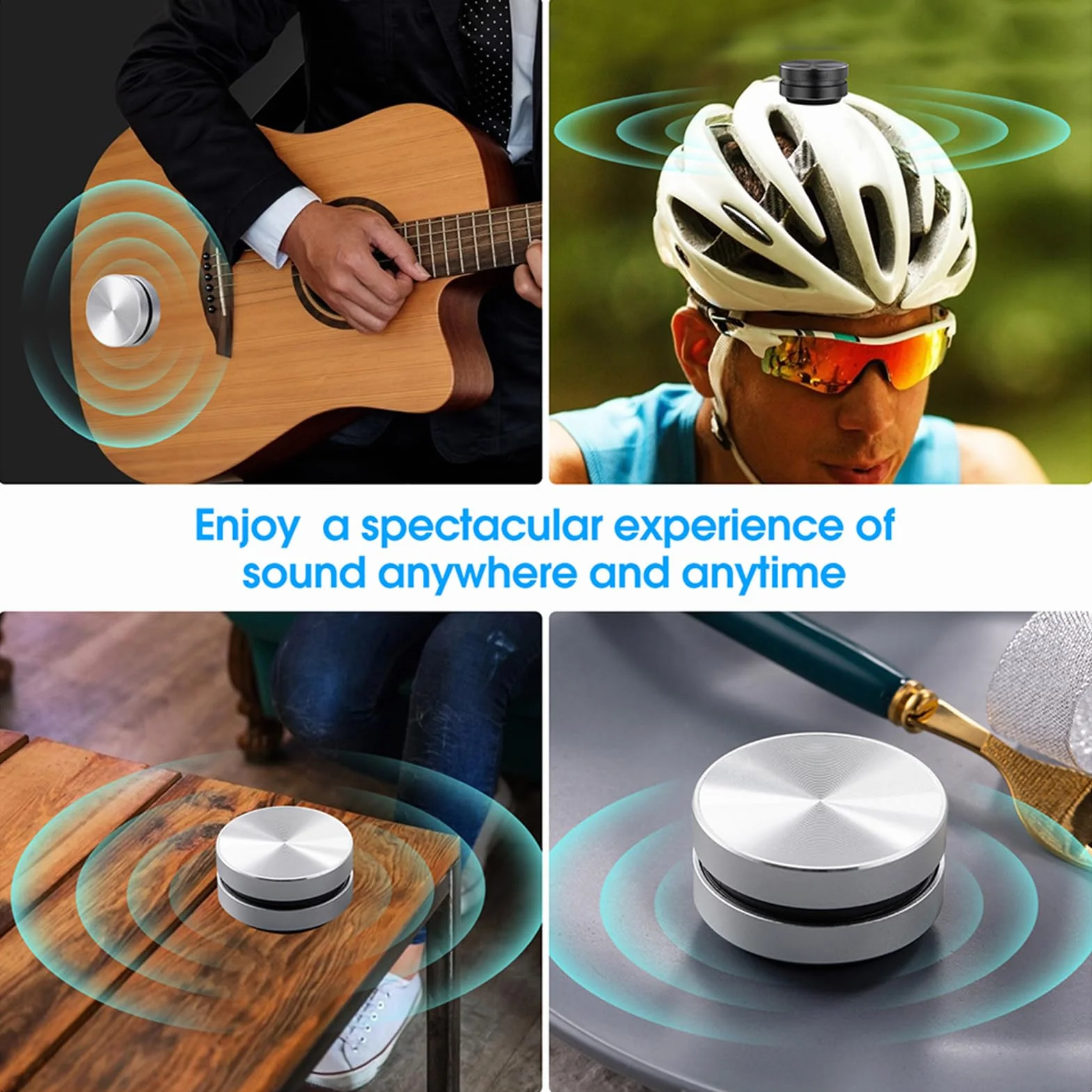 Ejoyous Głośnik przewodnictwa kostnego, Bluetooth, głośnik prysznicowy, stereo, obsługuje radio FM, do muzyki, filmów, gier, podróży, na kemping