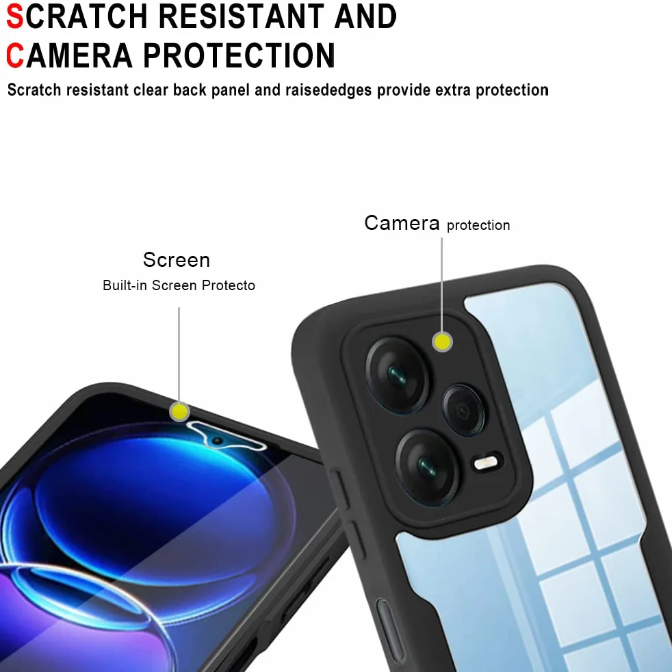 Etui Xiaomi Redmi Note 12 Pro, wbudowana folia ochronna, ochrona 360°, TPU, odporna na wstrząsy - fioletowy
