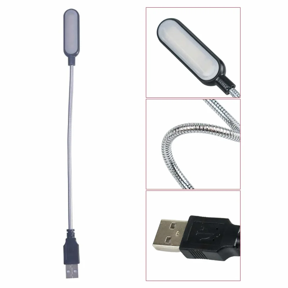 Cerioll Elastyczna lampa LED USB, 2 szt. Lampa LED USB do klawiatury komputerowej, lampka do czytania, elastyczna szyjka gęsi, do klawiatury laptopa