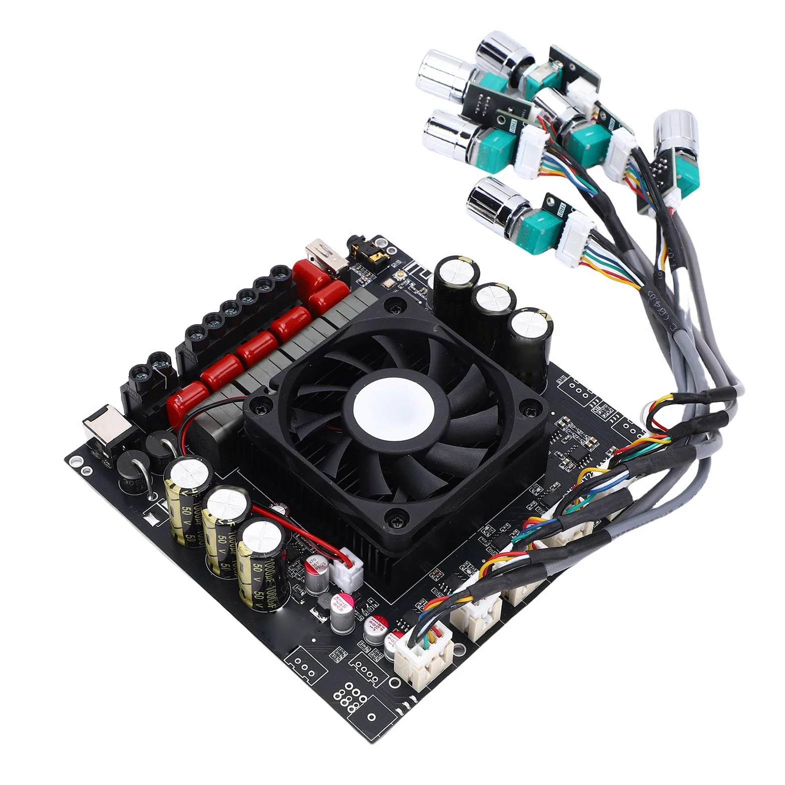 Generic 2.1-kanałowa Płyta Wzmacniacza Bluetooth Wysokiej Jakości Wzmacniacz Dźwięku do Domowego Głośnika PC Phone z regulacją Tonów Wysokich i Niskich dla Audiofilów