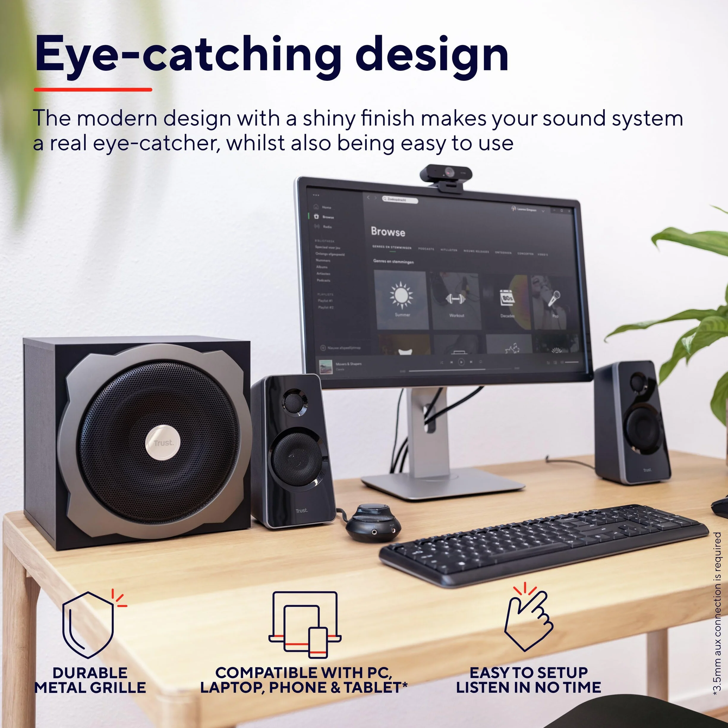 Trust Tytan 2.1 głośnik - PC luid spreker met subwoofer, 120 W, zwarty