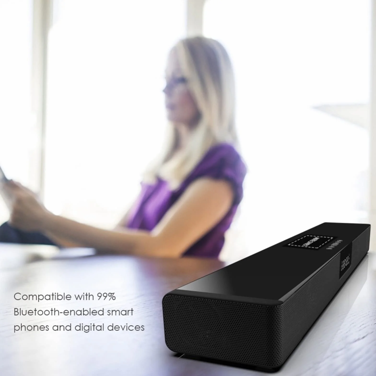 Soundbar kolumnowy głośnik bezprzewodowy kompatybilny z Bluetooth TV Soundbar Home Theatre soundbar TF zegar RCA ekran wyświetlacza bezprzewodowego ładowania głośnik