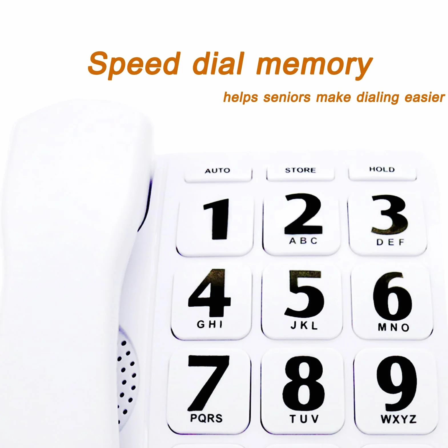 Telefon z dużymi przyciskami dla osób starszych, ulepszona wersja KerLiTar telefon domowy, telefony dla seniorów, dla osób niedosłyszących, telefon stacjonarny, wzmocniony telefon przewodowy z