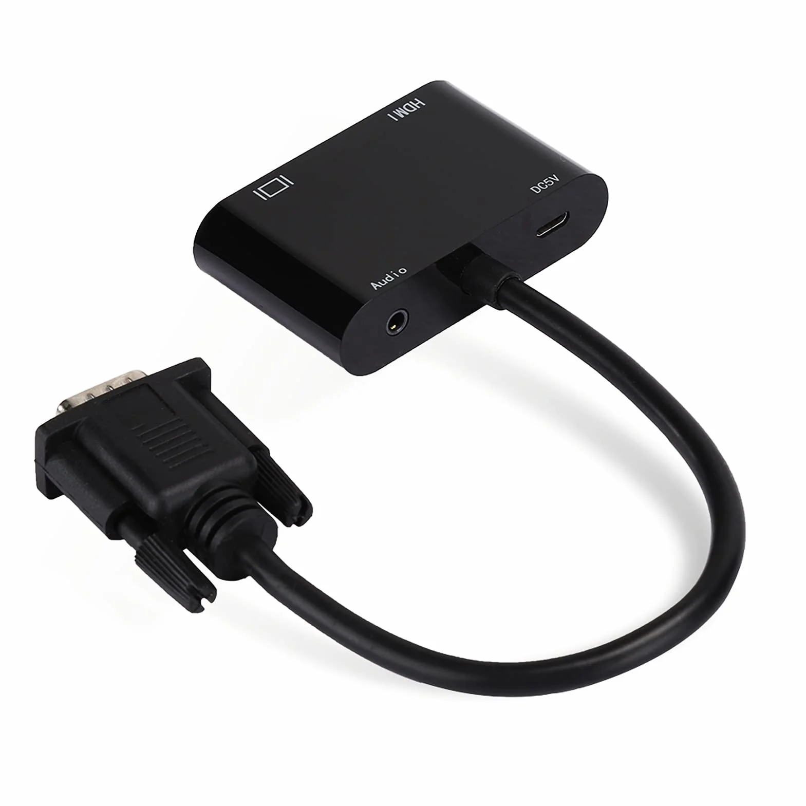 Adapter VGA na HDMI 1080P konwerter z dźwiękiem stereo 3.5 mm do telewizora laptopa monitora