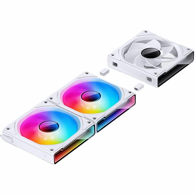 Jonsbo ZK-120WR ARGB wentylator Reverse 120 mm, 3 sztuki, biały – stylowy i cichy, zestaw RGB Intake