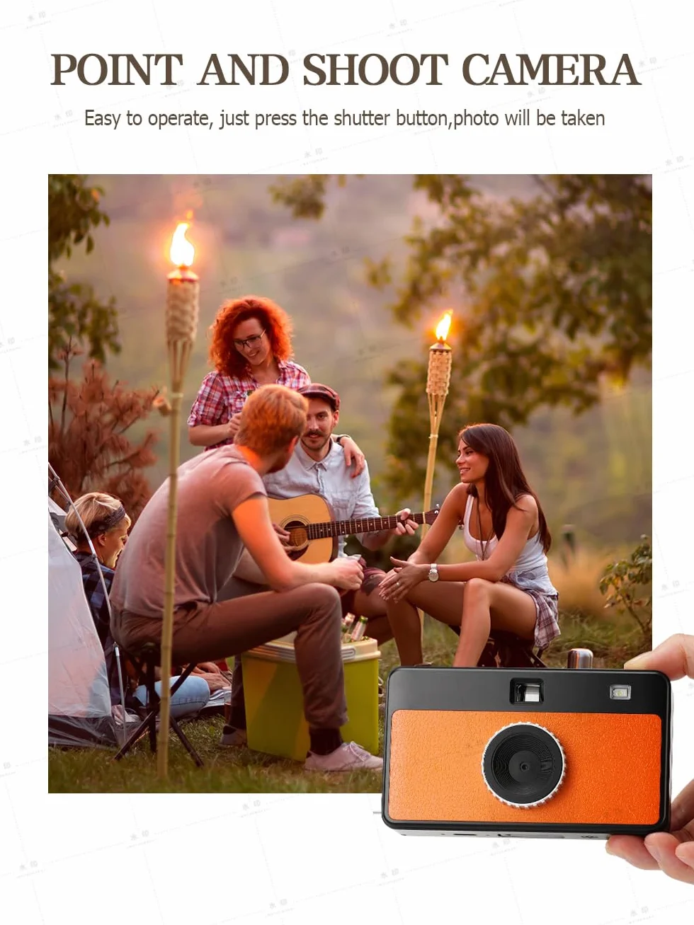 Winai Bezekranowy aparat cyfrowy w stylu retro z filtrami i kamerą wideo w stylu vintage 1080p