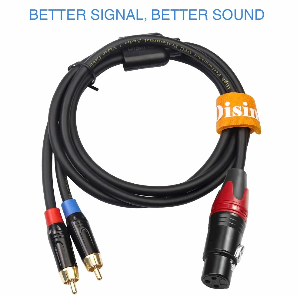 Żeński kabel krosowy XLR na podwójny rozdzielacz RCA Y, niezrównoważony XLR żeński do 2 wtyczek RCA/Phono Stereo Audio Interkonekt Duplikator przewód - 10 stóp/3 metry