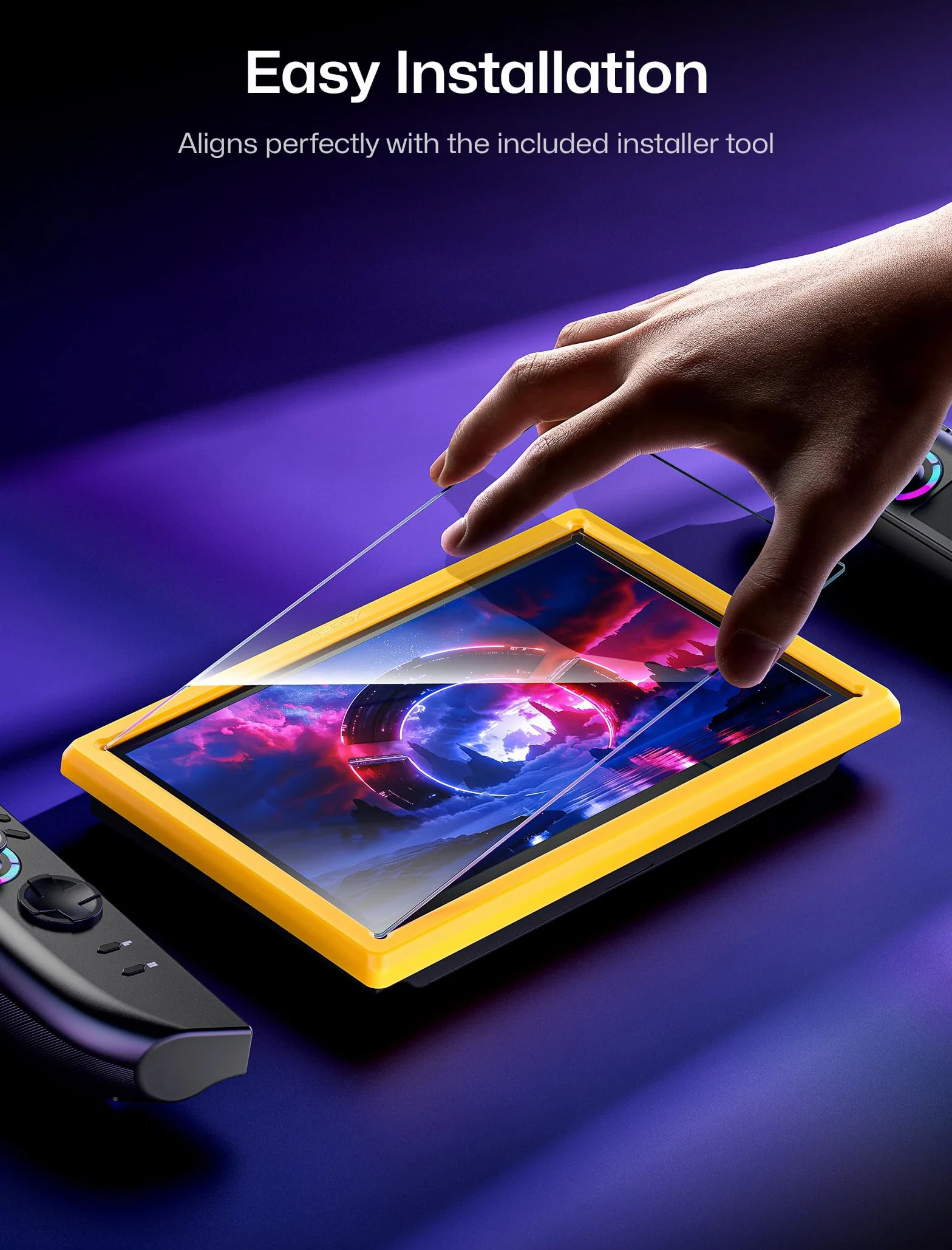 JSAUX Ochraniacz ekranu do Legion Go Gen 2 Handheld 22.4 cm (2025), łatwy w instalacji z ramką prowadzącą, pełne pokrycie 22.4 cm, odporne na zarysowania, akcesoria ochronne ze szkła hartowanego Ultra