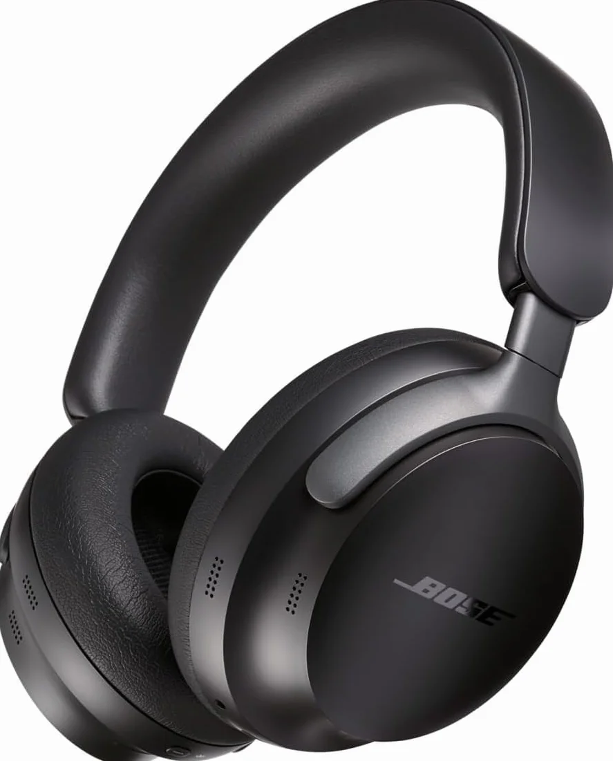 Bose QuietComfort Ultra Słuchawki bezprzewodowe z redukcją szumów i dźwiękiem przestrzennym, słuchawki nauszne z mikrofonem, do 24 godzin pracy na akumulatorze, Czarny