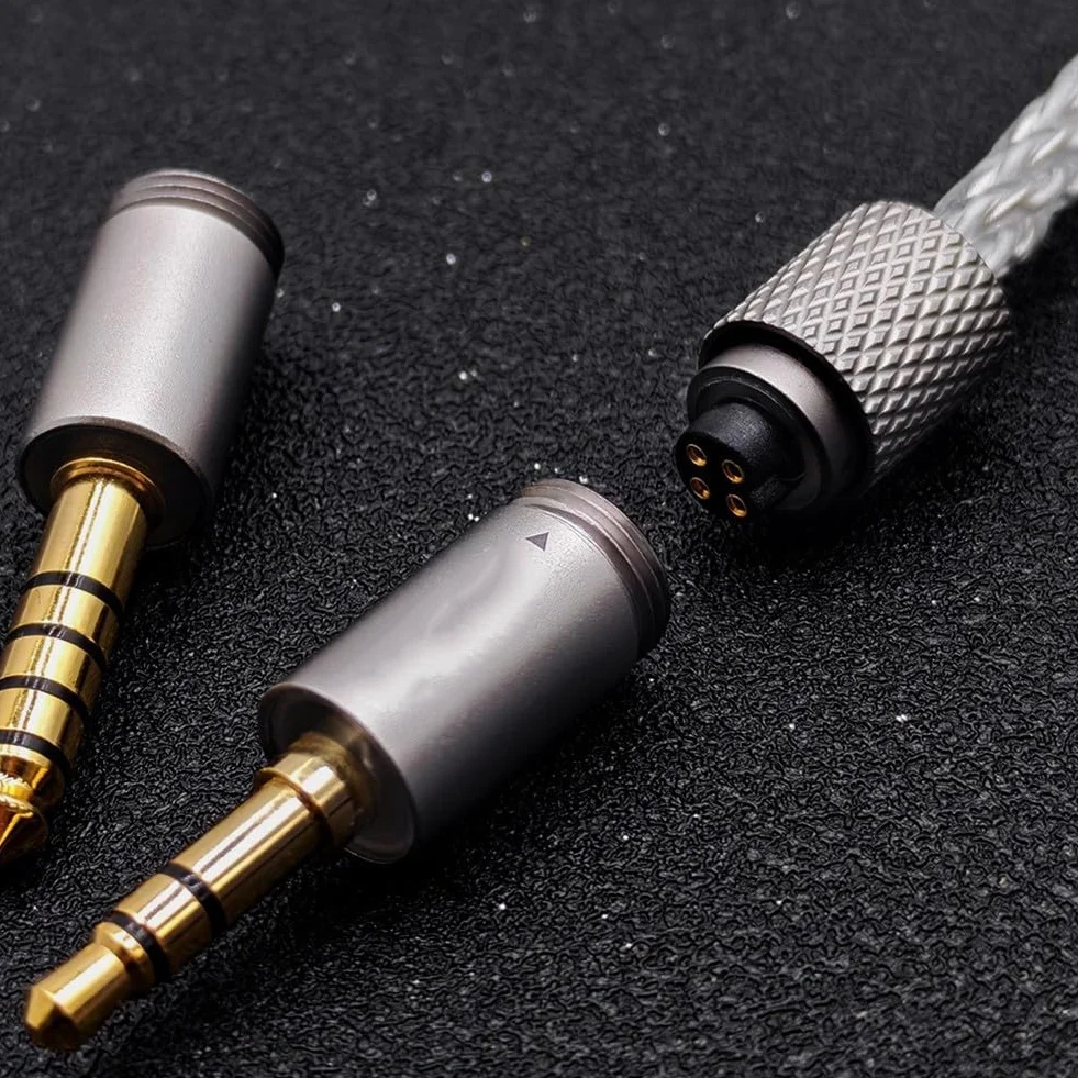 Kabel słuchawkowy 3 w 1 typu C do 3,5 mm i 4,4 mm, posrebrzany, miedziany, audiofilski, ulepszony do wzmacniacza 1,2 m (3 w 1)