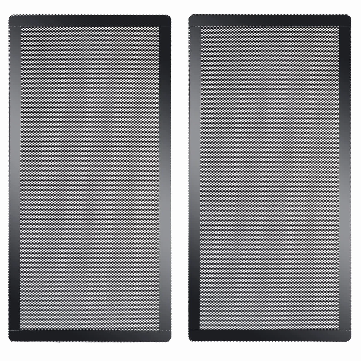 280 mm x 140 mm obudowa komputera wentylator filtr przeciwpyłowy PC siatka filtr pokrywa grille z magnetyczną ramą, kolor czarny (2 szt.)