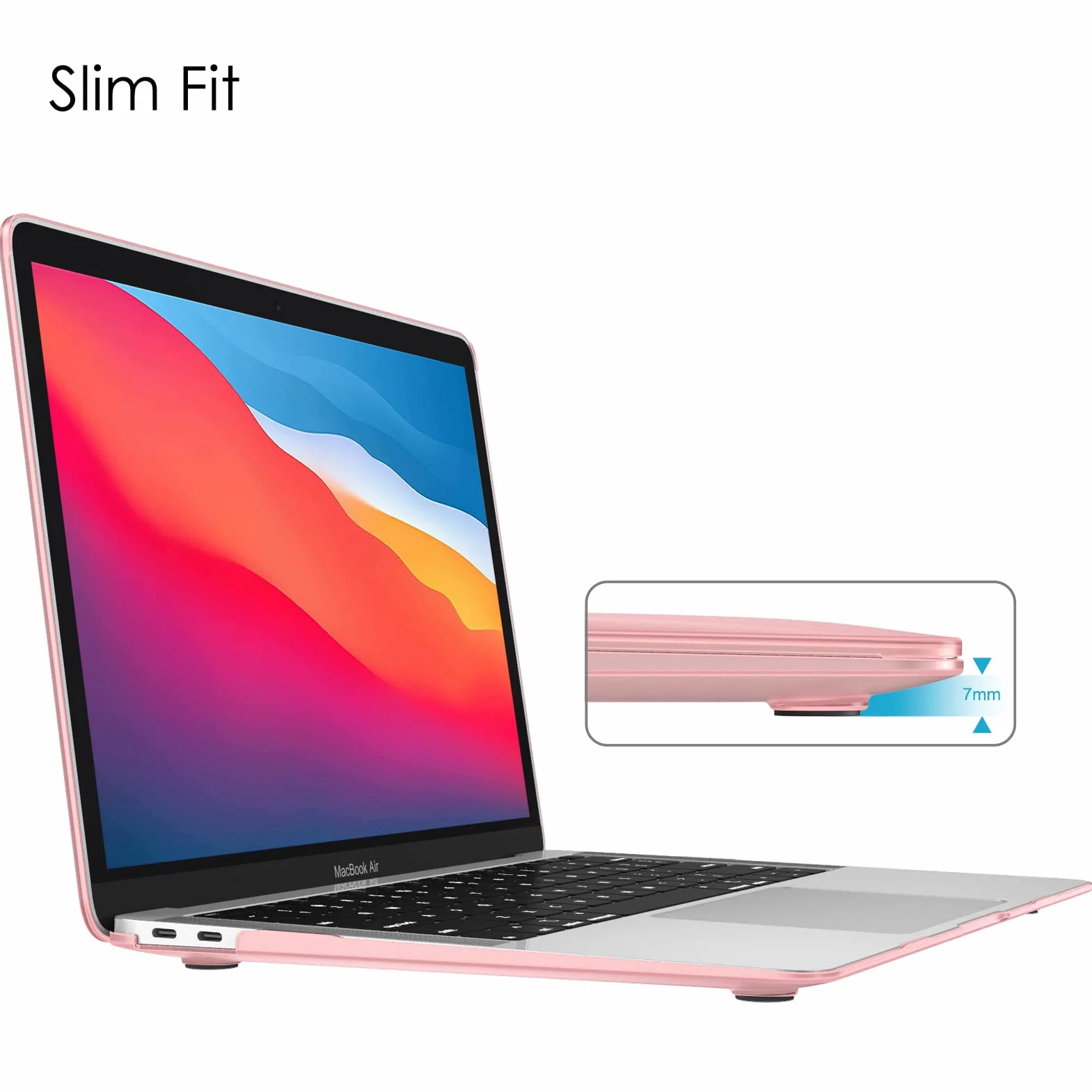Fintie Etui Kompatybilne z MacBook Air 13 cali 2020/2019/2018 (A2337 M1, A2179, A1932) Matowe Odporne na Odciski Palców Różowe