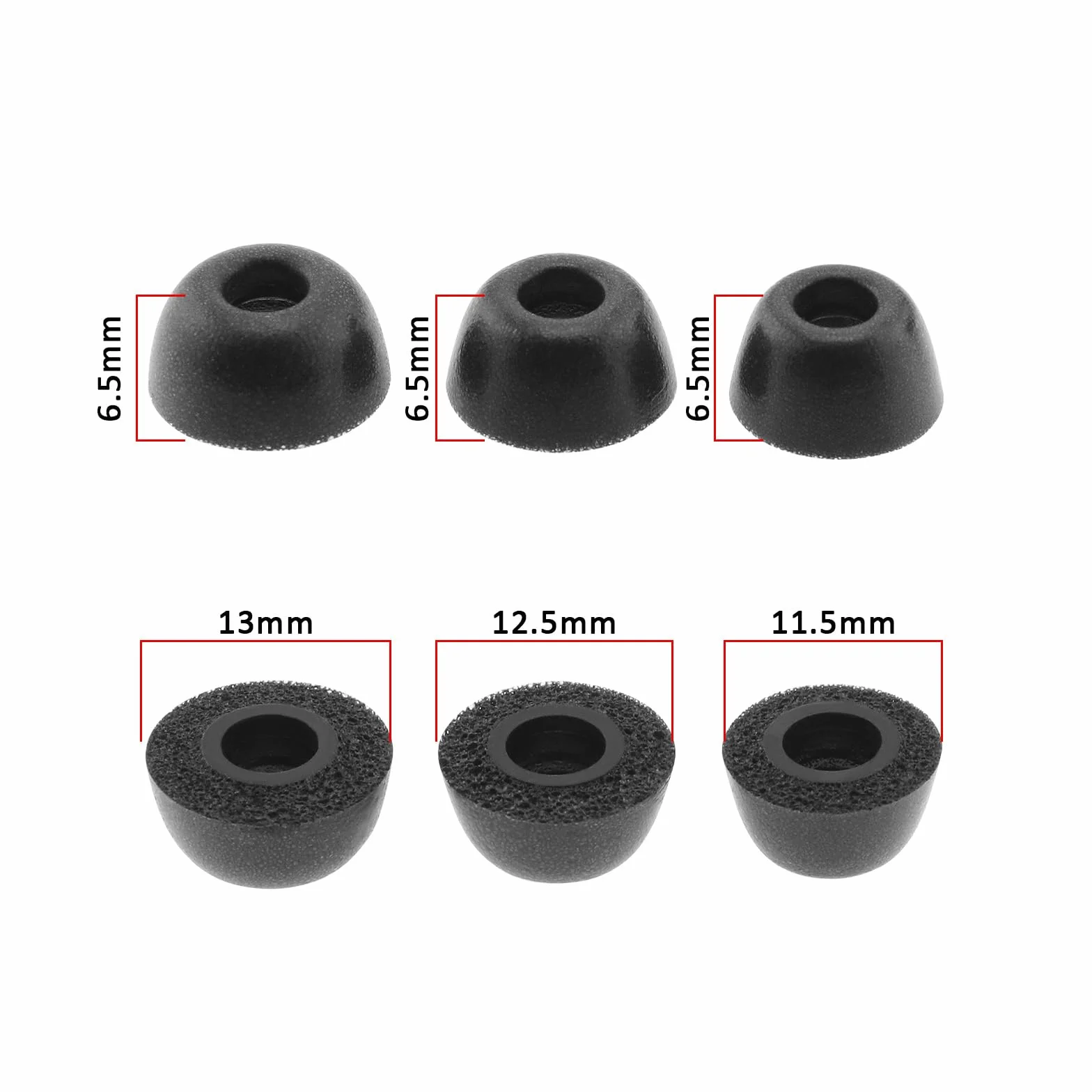 3 pary końcówek dousznych z pianki z pamięcią kształtu, zestaw zawiera duże średnie małe rozmiary kompatybilne z Goo-gle Pixel Buds Pro czarne