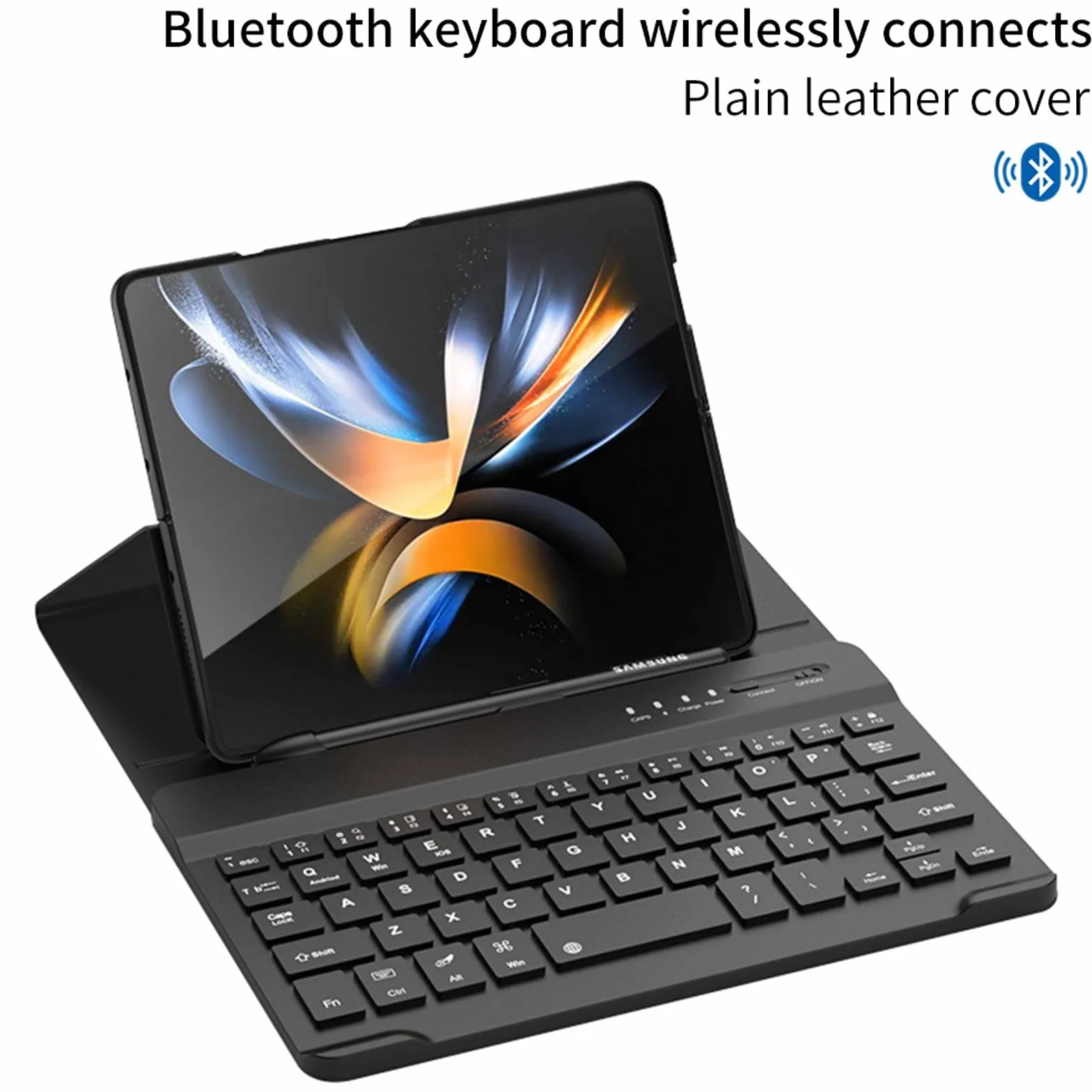 Custodia Magnetyczne etui z klapką, stojak, etui na klawiaturę, gniazdo na długopis, folia szklana do telefonu Samsung Galaxy Z Fold3 5G (12)