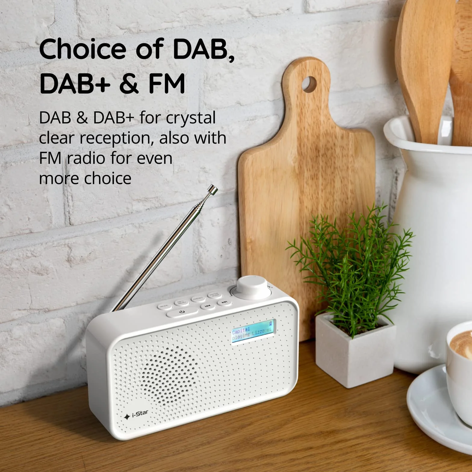Radio DAB/DAB Digital+ & FM, przenośne zasilanie sieciowe i zasilane bateriami radioodtwarzacze DAB, radio cyfrowe z ładowaniem USB, białe