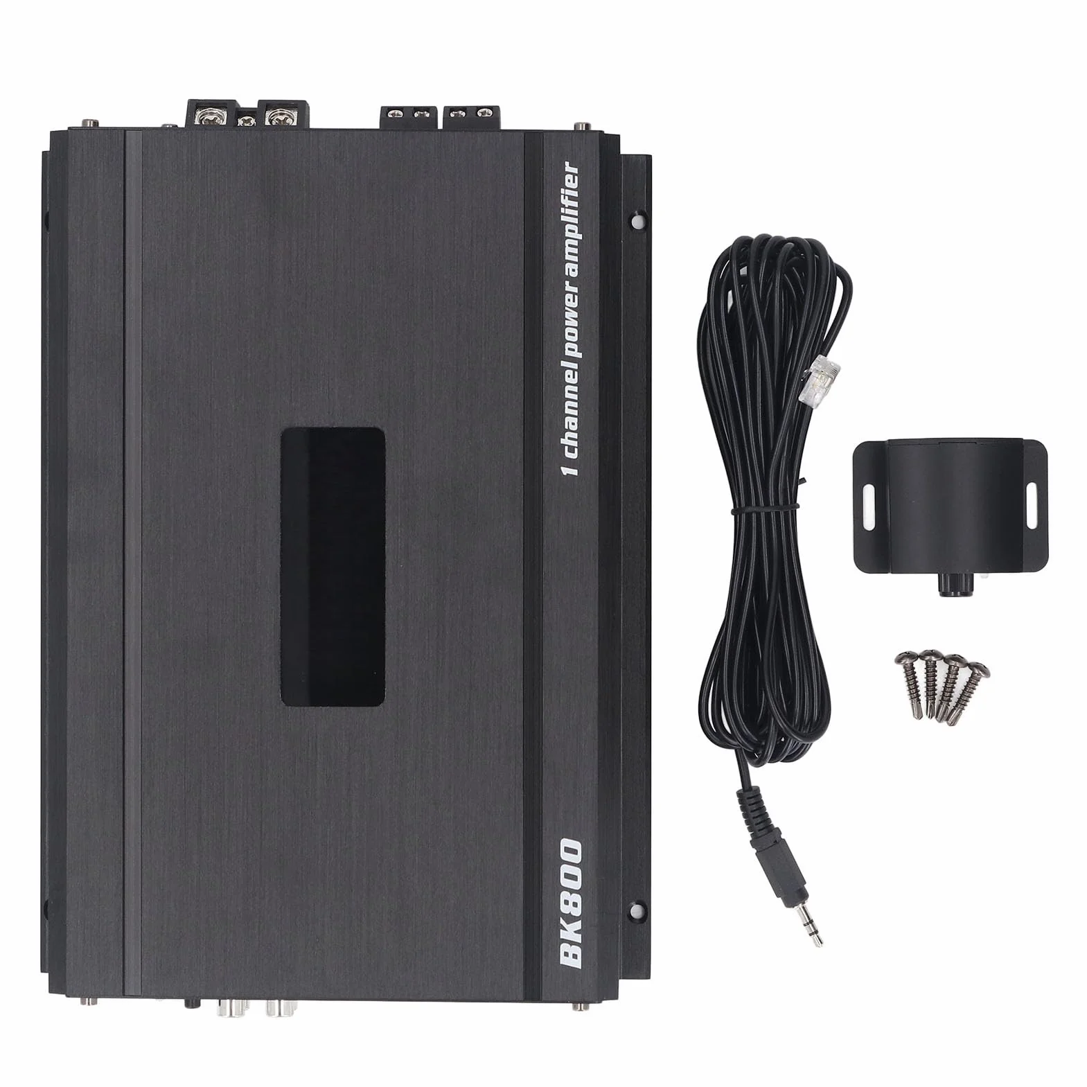 RiToEasysports Wzmacniacz Samochodowy Audio, Monofoniczny Wzmacniacz Samochodowy ze Stopu Aluminium 1500 W, 1-kanałowe Wyjście Basowe Subwoofera, Sterowanie Przewodowe, 11 do 15 V dla Samochodów