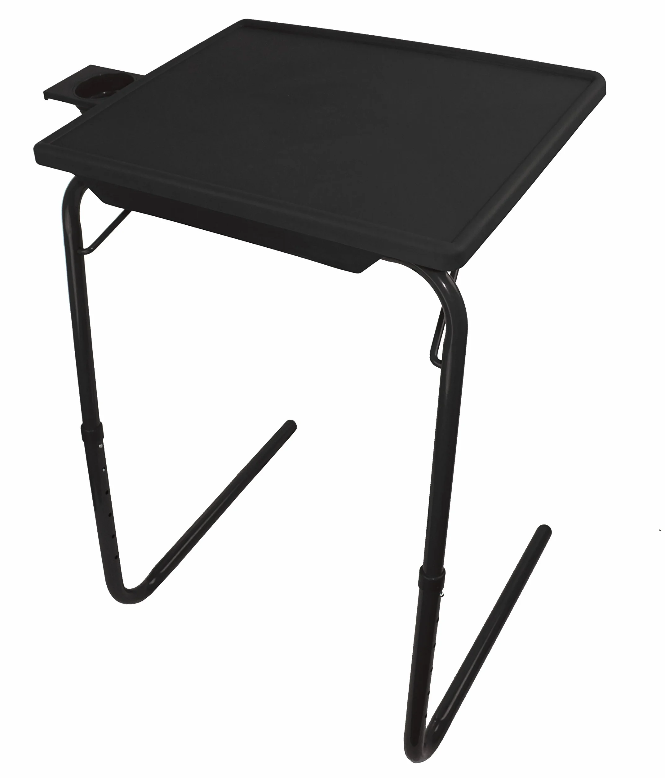 Przenośny składany stolik na telewizor - laptop, jedzenie, taca do rysowania stojak na stół z regulowaną tacą z przesuwnym regulowanym uchwytem na kubek - 5StarSuperDeals - (czarny)
