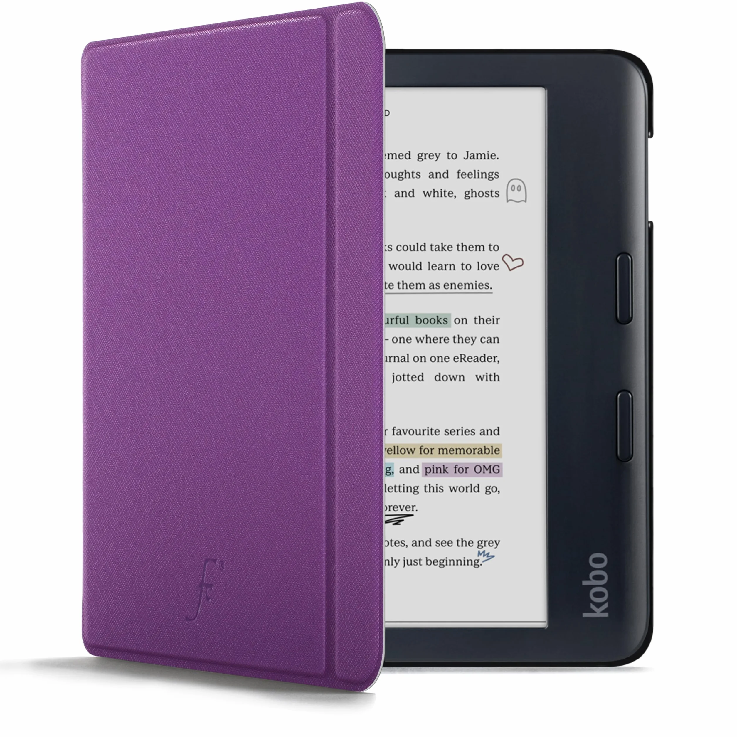 Forefront Cases Etui do Kobo Libra Color - Lekkie Kobo Libra Color Etui, Konstrukcja Skorupowa - Purpurowy - Smukłe i Lekkie, Automatycznie Budzi/Spać, Ochronne Kobo Libra Color Okładka