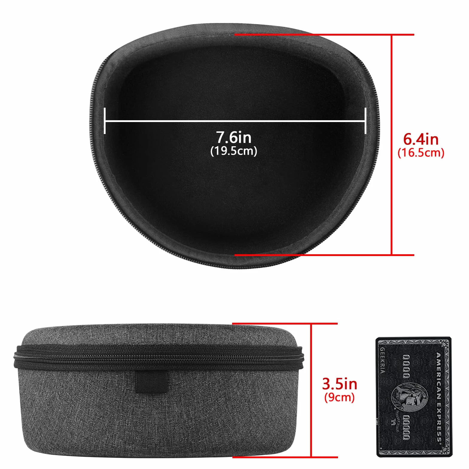 Geekria Etui na słuchawki Shield kompatybilne z modelami Audio-Technica ATH-M50X/M70X/M30X i innymi, wymienna torba podróżna z twardą skorupą i schowkiem na kabel (ciemnoszary)