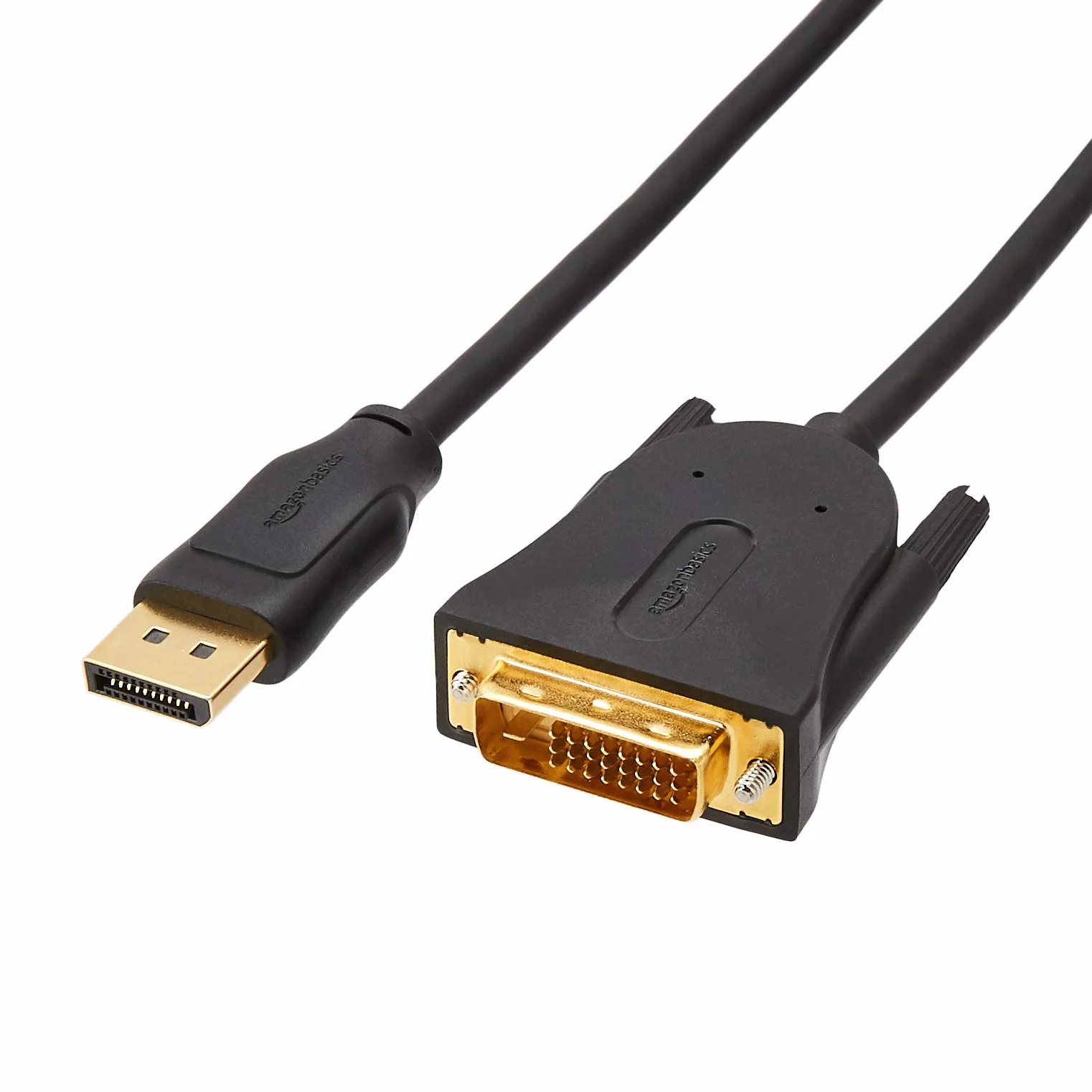 Amazon Basics Kabel DisplayPort do DVI, 1920x1080p, 1080@60Hz, kabel winylowy, pozłacane wtyczki,1,83 m, czarny
