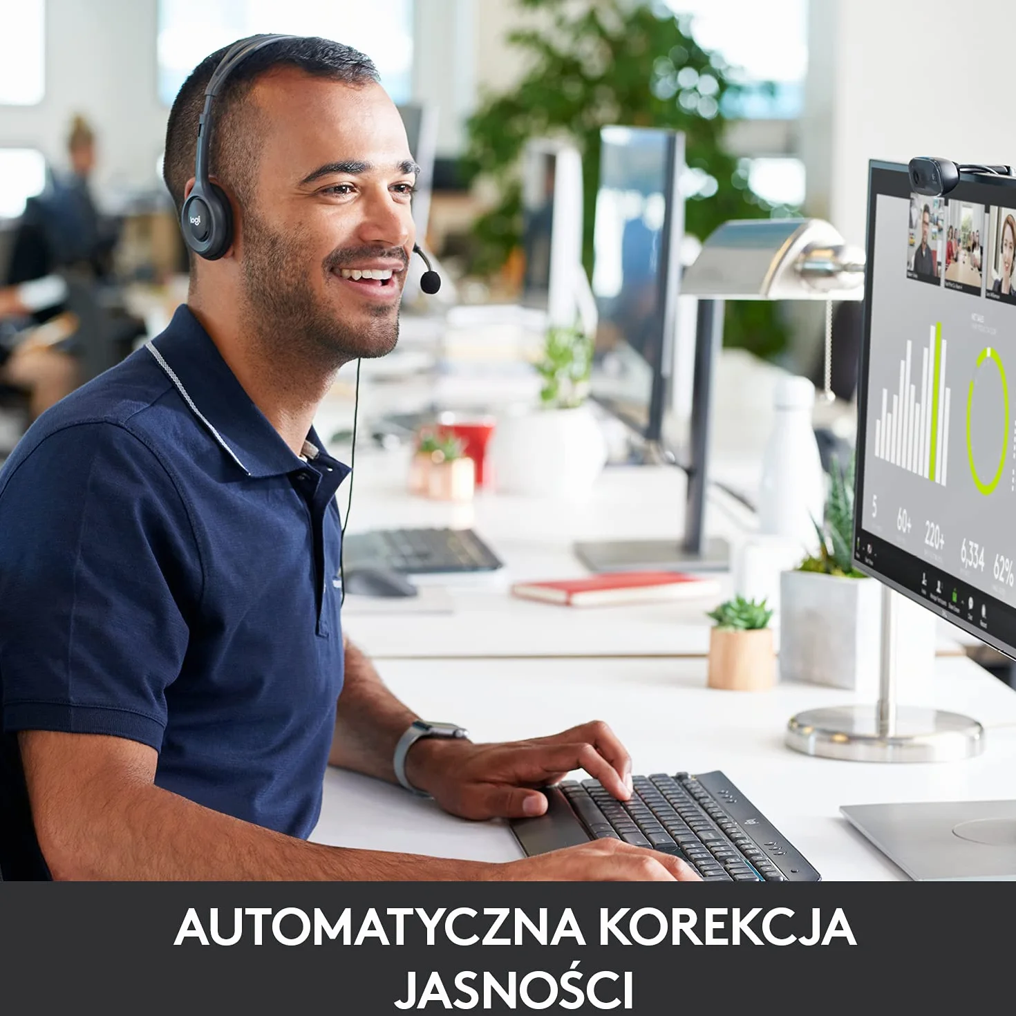 Logitech C270 Kamera Internetowa, Hd 720P, Pole Widzenia 60°, Korekta Ekspozycji, Złącze Usb, Redukcja Szumów, Uniwersalny Uchwyt, PC/Mac/Laptop/Tablet/Chromebook - Czarny