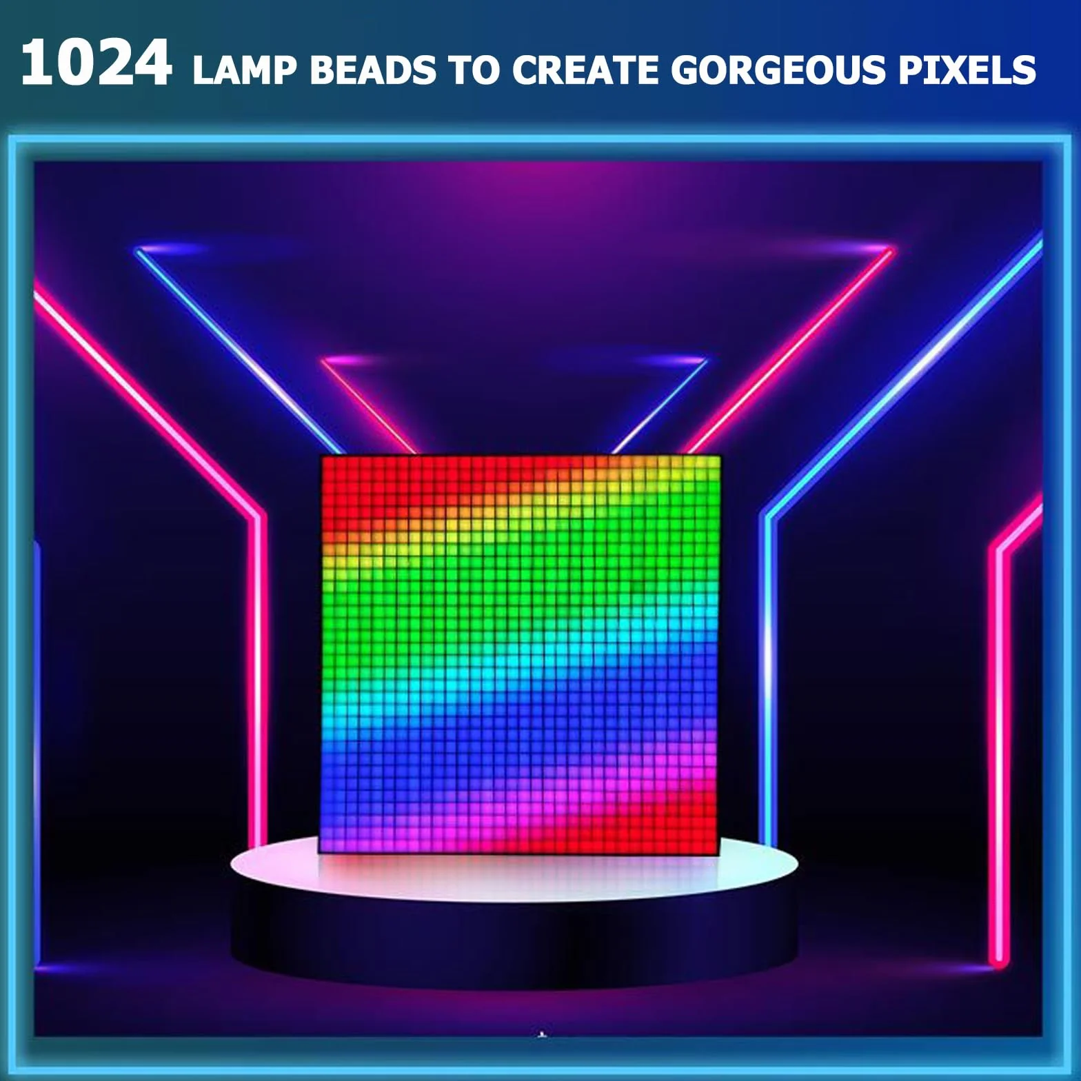 LED Bluetooth Pixel Art wyświetlacz cyfrowa ramka na zdjęcia DIY - programowalne sterowanie aplikacją, akcesoria do gier, cyfrowy budzik, neonowe światło, do dekoracji pokoju