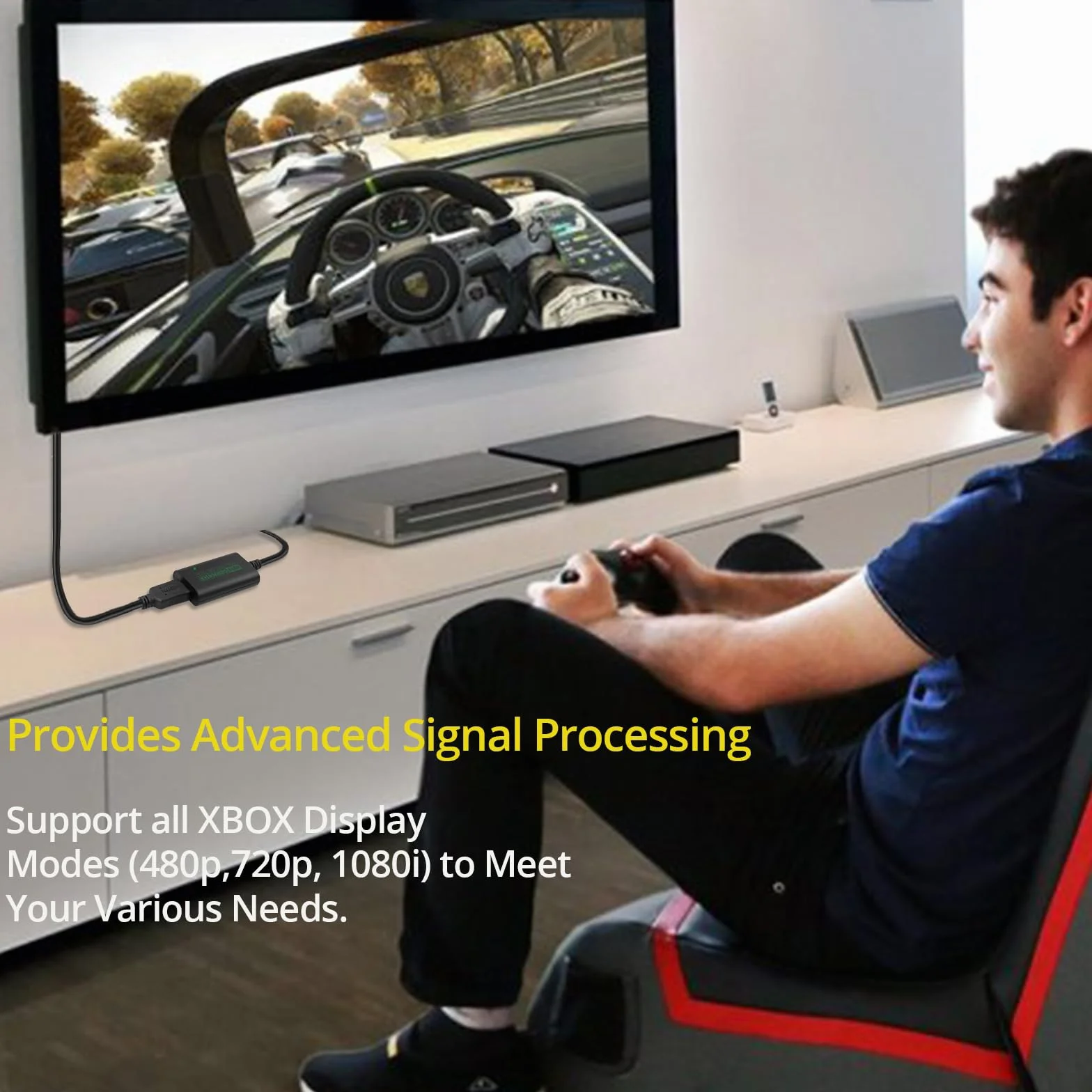 Oryginalny konwerter Xbox na HDMI, kabel HDMI do oryginalnej konsoli, obsługuje wszystkie rozdzielczości