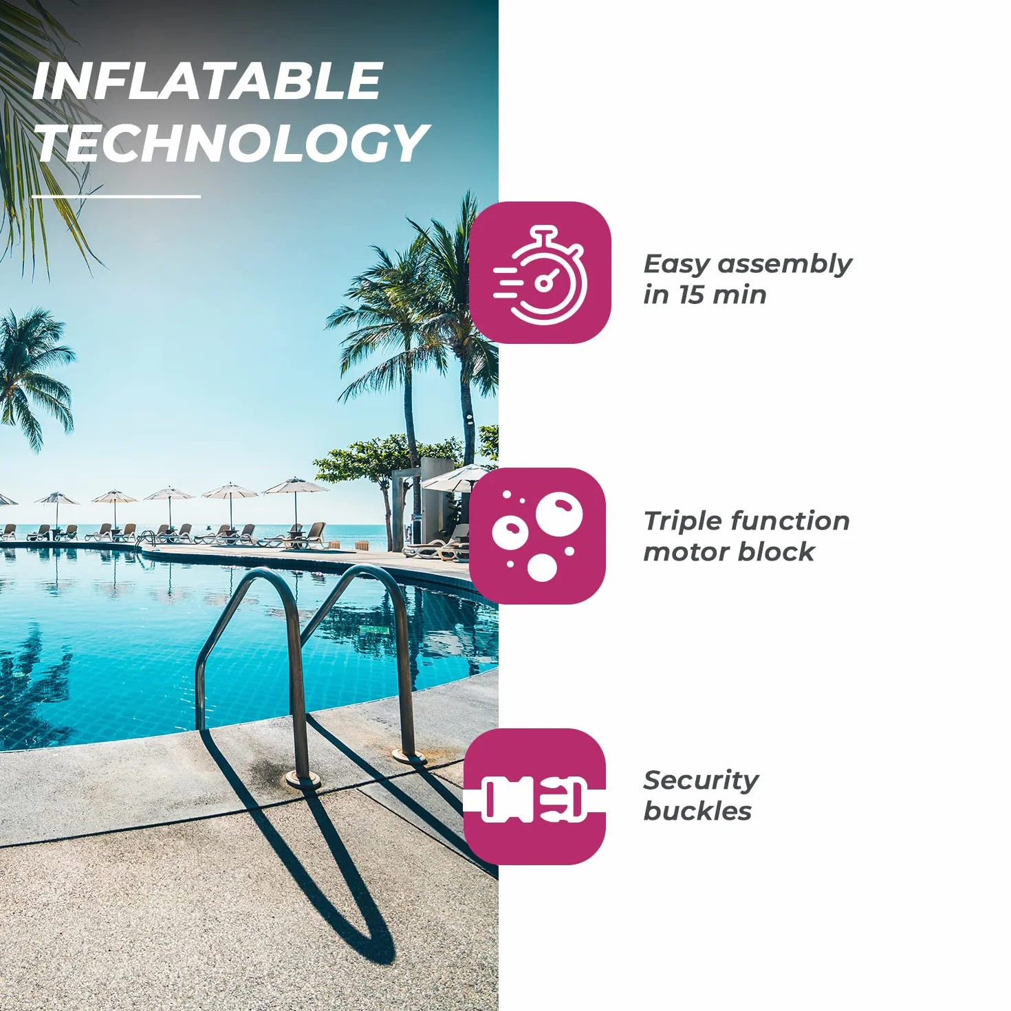 POOLSTAR IZY SPA, Ø 165 x wys. 70 cm, 2+1 osoby
