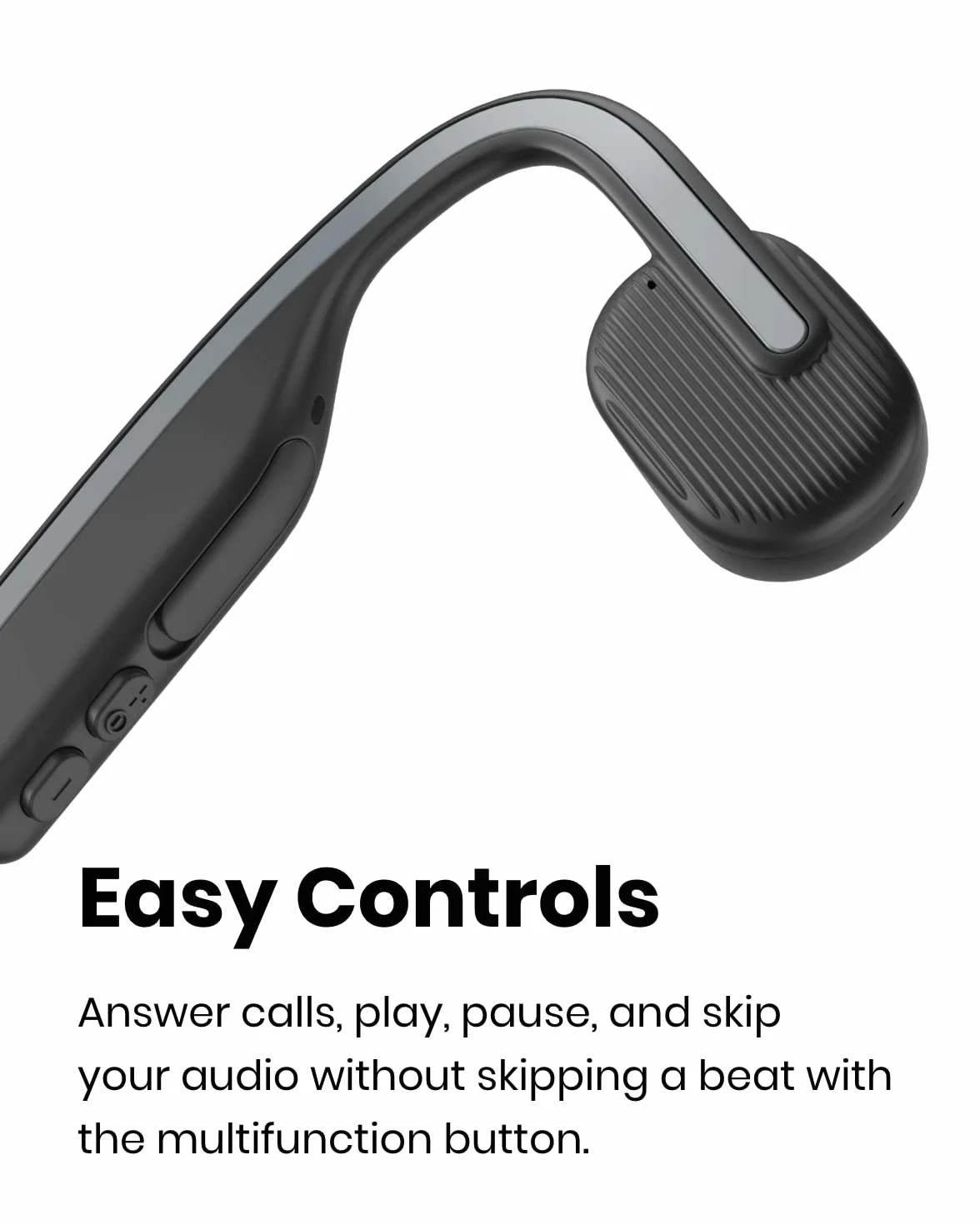SHOKZ OpenMove Przewodnictwo Kostne, Bezprzewodowe Bluetooth 5.1, Otwarte Uszy, Czysty Dźwięk, Bateria 6h, Waga 29g, IP55, Słyszy Ruch i Otoczenie, do Biegania, Treningu i Codziennego Użytku,Szary