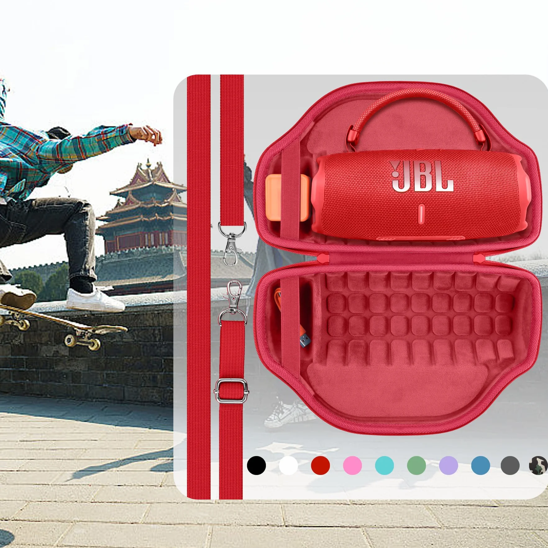 co2CREA Storage Carry Travel Twardy futerał do JBL Charge 6 Przenośny głośnik Bluetooth, tylko etui