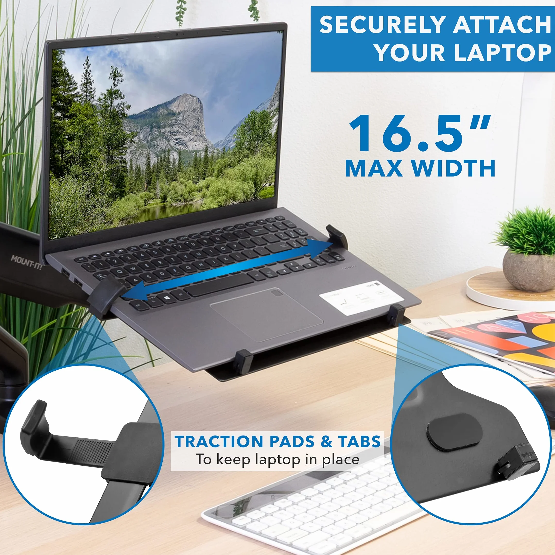 Attachment | Vented Notebook Tray | Laptop Tray Clamp for Monitor Stand 75mm & 100mm VESA
