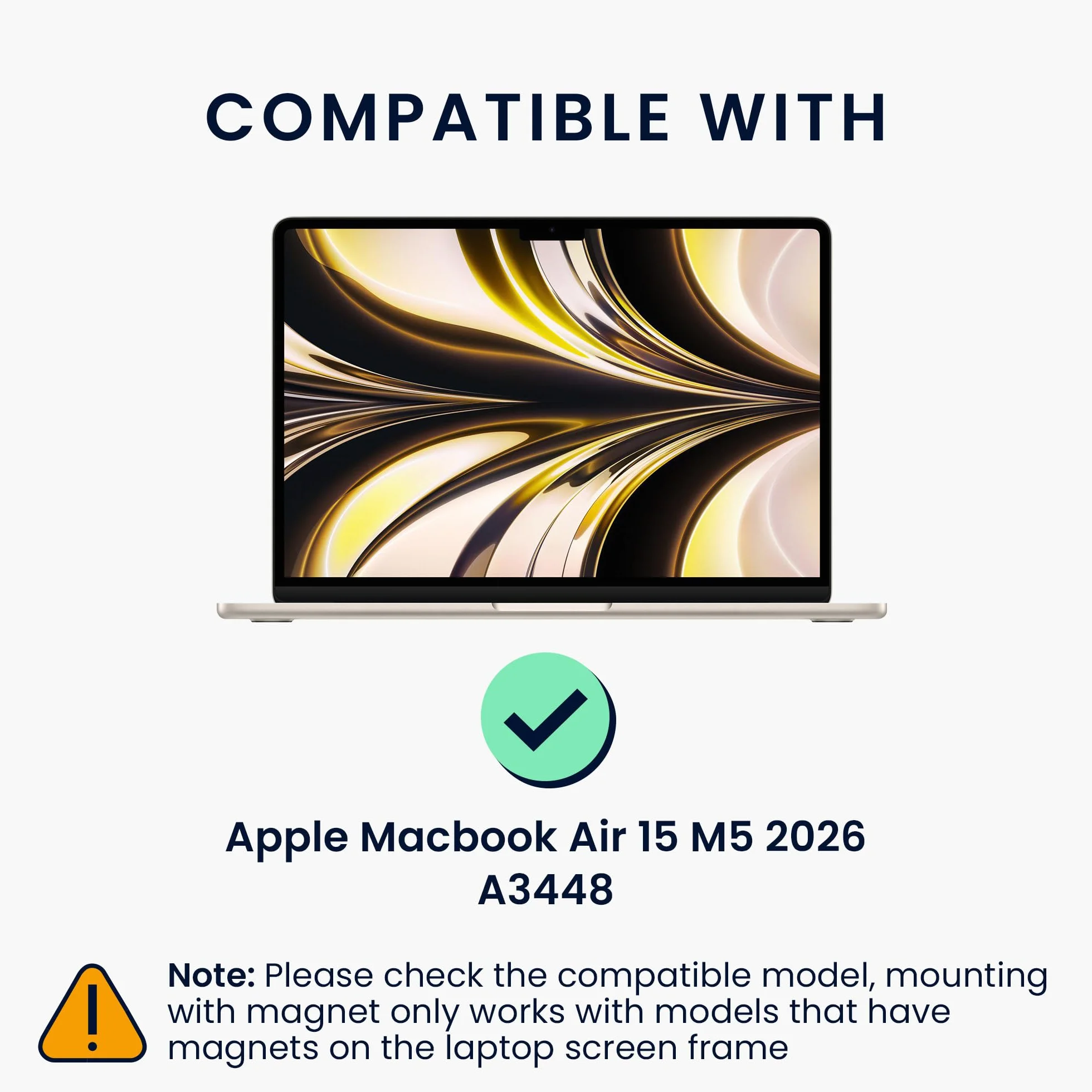 kwmobile Folia prywatności kompatybilna z Apple MacBook Air 15 M5 2026 A3448 – magnetyczny filtr prywatności – filtr antyszpiegowski