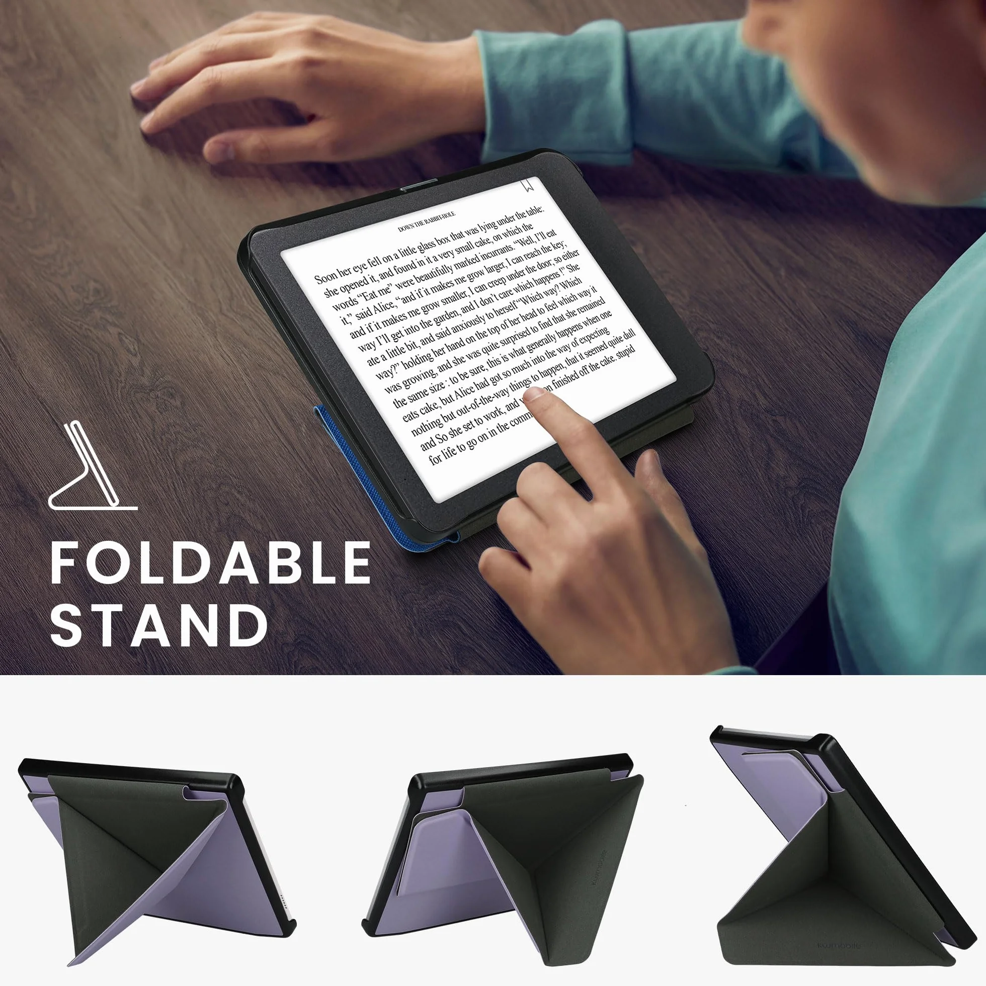 kwmobile Etui kompatybilne z Pocketbook Era/Era Color Stand Case - Etui z klapką Origami z magnetycznym zamknięciem - Fioletowy