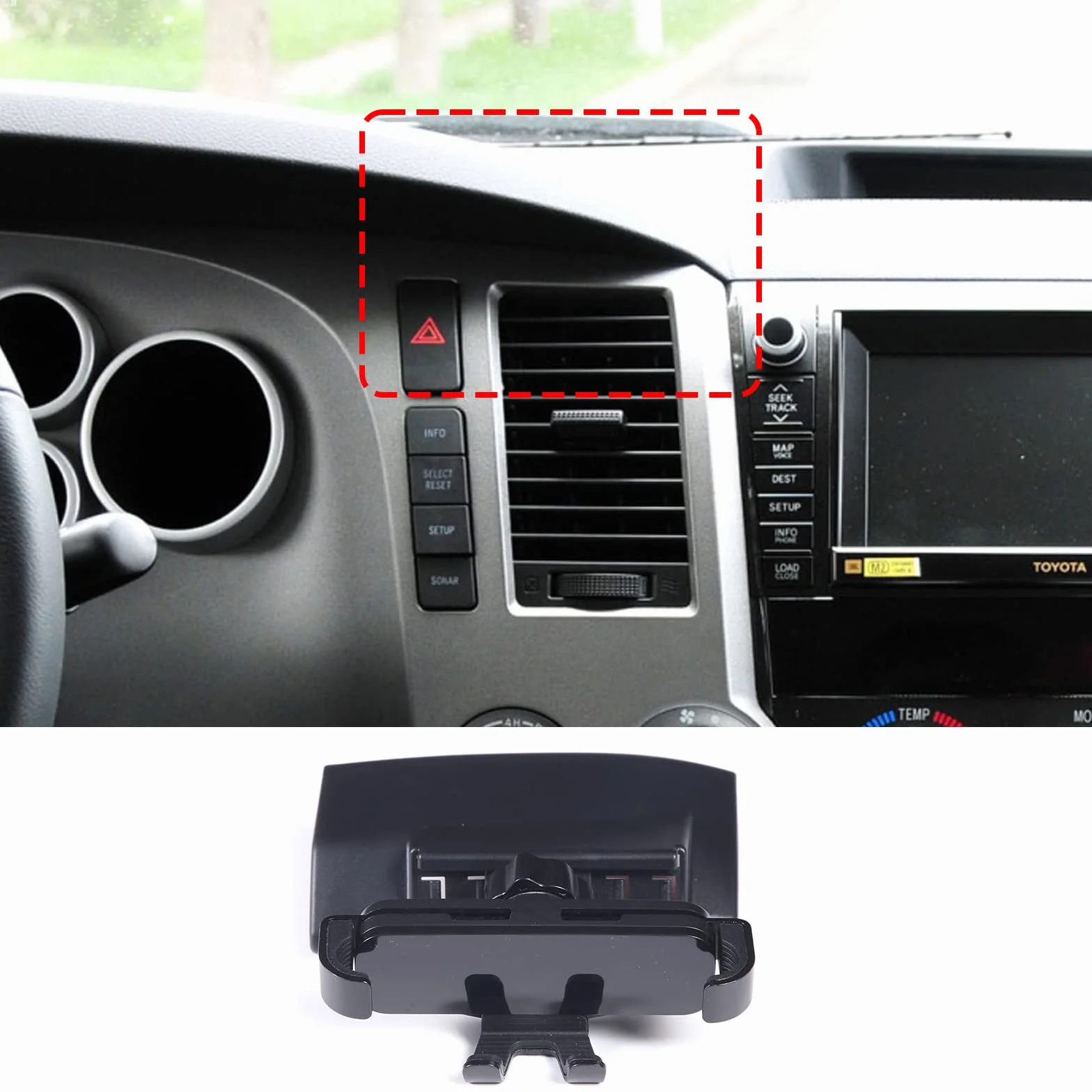 CHEAYAR Samochodowy uchwyt na telefon, kompatybilny z Toyota Tundra 2007-2013, uchwyt samochodowy na telefon do wszystkich telefonów komórkowych, klips na deskę rozdzielczą, uchwyt na telefon