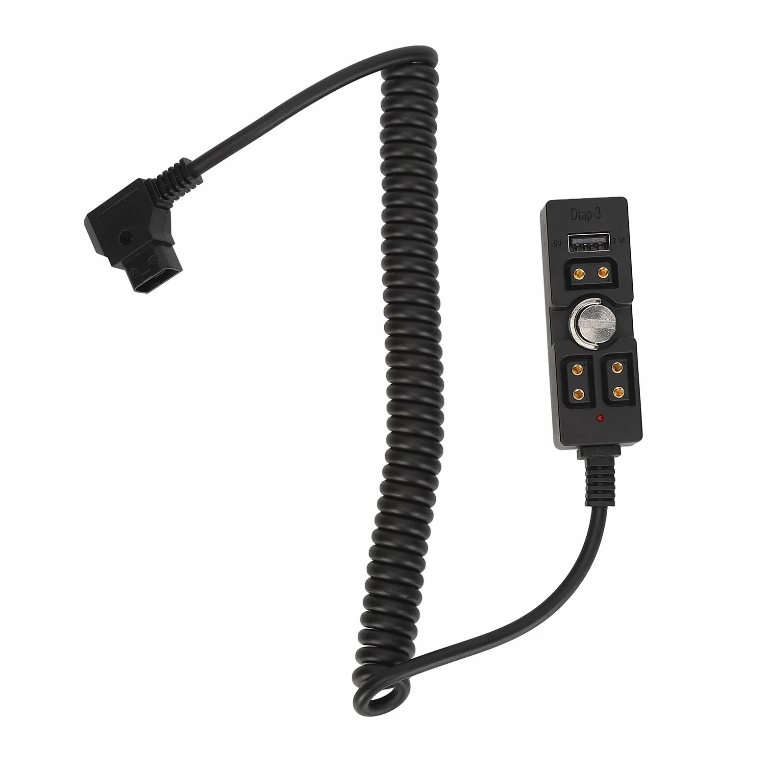 Rozdzielacz D-Tap Męski na 3-portowy żeński Kabel Zasilający ze Wskaźnikiem USB 5 V, Koncentrator Zasilacza D Tap Kompatybilny z Akumulatorem/monitorem z Mocowaniem V