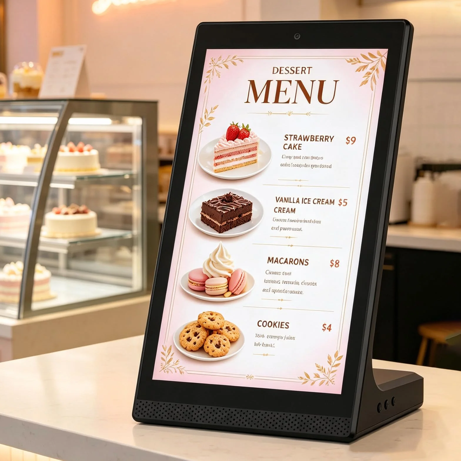 Interaktywny cyfrowy panel menu z ekranem dotykowym 15,6 cala, wyświetlacz Digital Signage z obsługą WiFi i aktualizacją treści przez USB, do restauracji i zastosowań komercyjnych