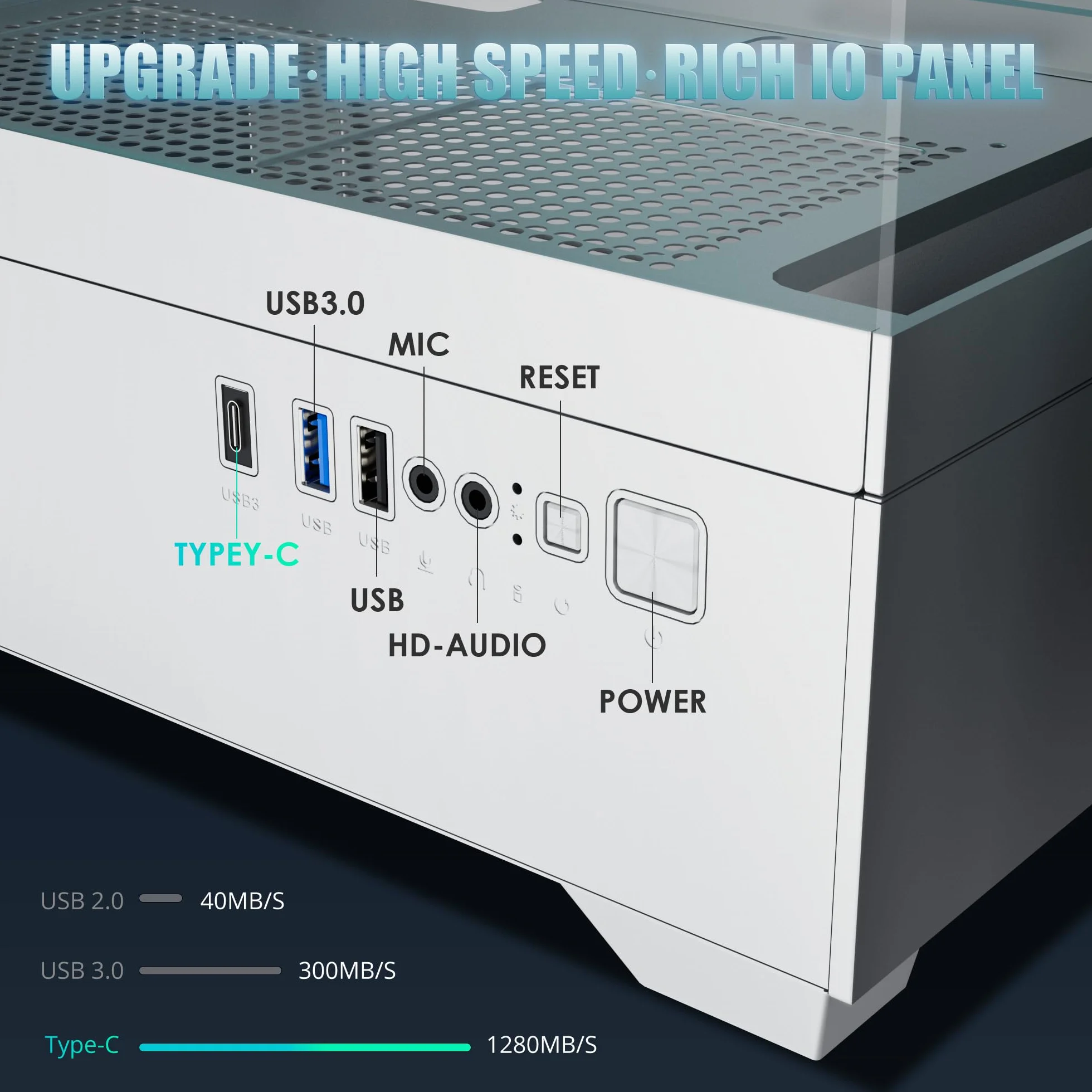 Micro ATX PC Case, Gaming MATX PC CASE z 3 wentylatorami PWM ARGB, podwójne szkło hartowane typu C, obudowa Cpmputer biała