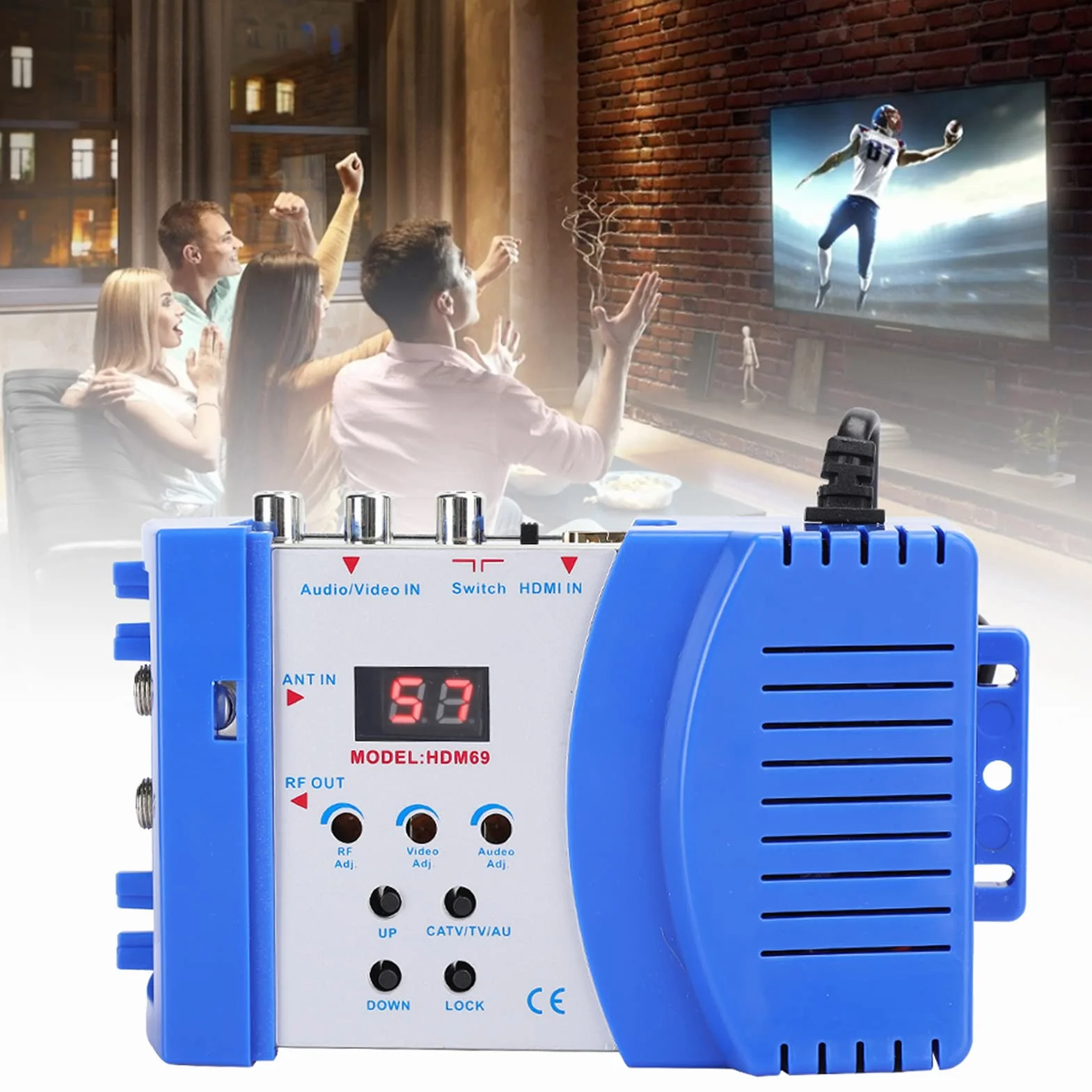 HDM69 Cyfrowy Modulator RF HDMI, Konwerter AV na RF 47~868 MHz, Standardowy Modulator Przenośny VHF UHF PAL, dla UE 100-240 V