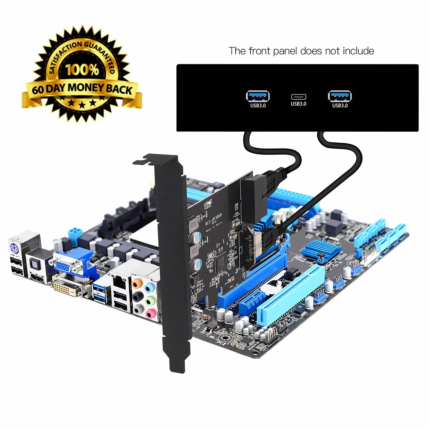 karta rozszerzeń PCIe x 1 do 19-pinowego złącza usb 3.0, adapter do panelu frontowego z 2 portami USB (A i C), 5 Gbps