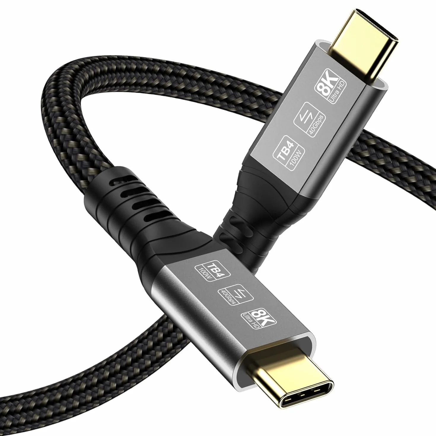 USB C Thunderbolt 4 kabel 1,5 m 40 Gb/s pleciony USB4 8K 60 Hz PD 100 W TB4