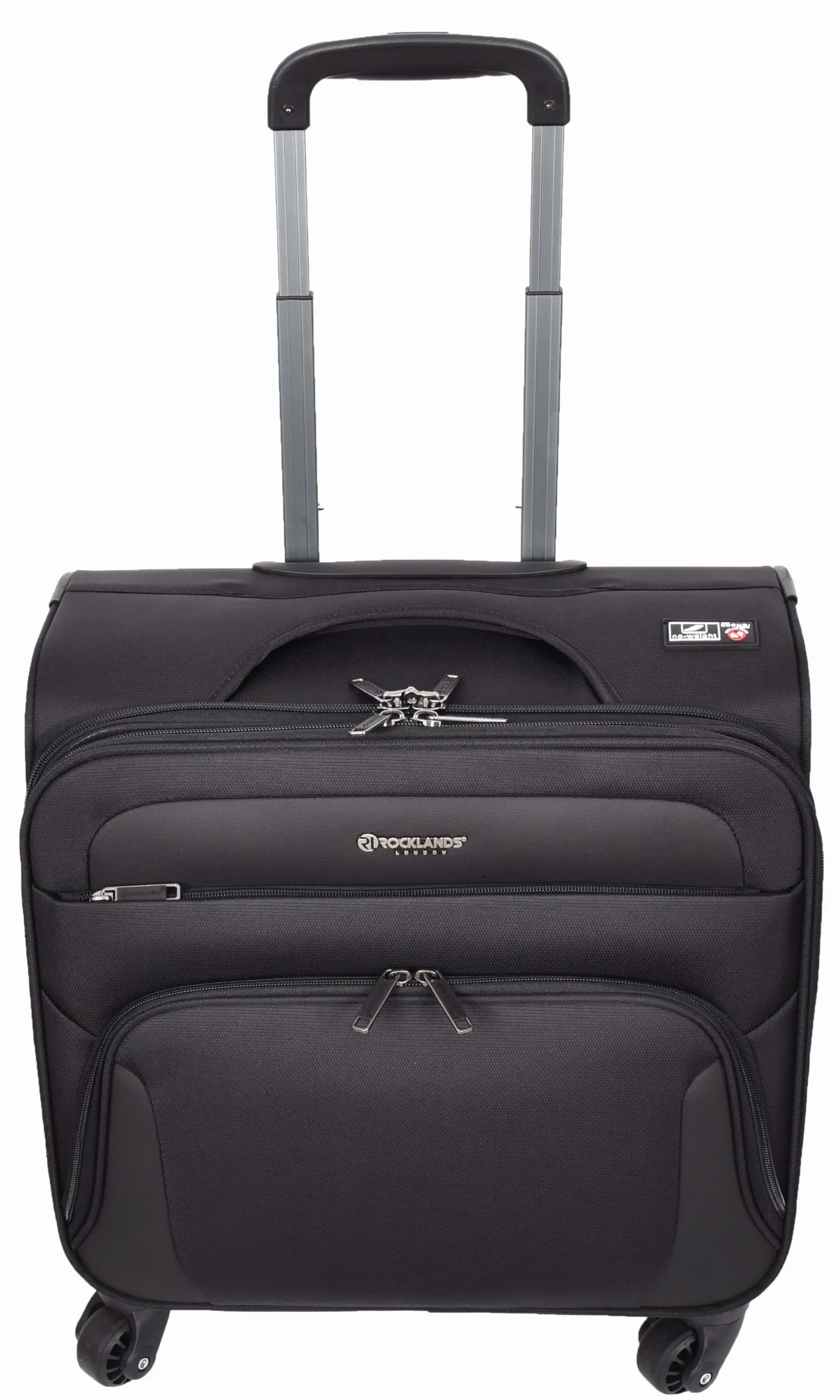 A1 FASHION GOODS 4-kołowe etui na kółkach, wiele przegródek na laptopa, dokumenty, ubrania, torba podróżna służbowa, transfer czarny, Czarny, Carry-on 18", Miękki futerał na kółkach w rozmiarze