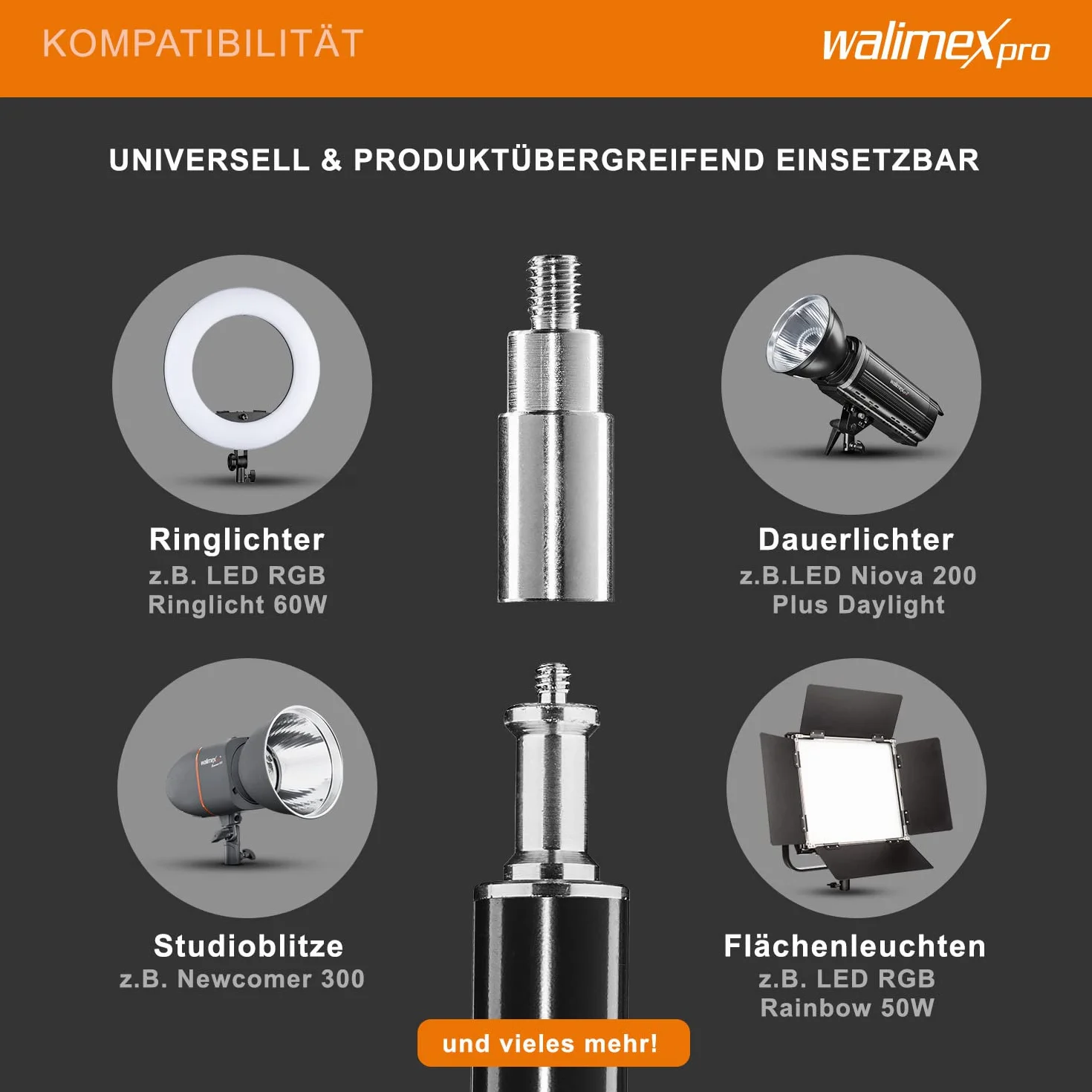 walimex Pro 2 x statyw do lampy WT-806 ze sprężynowym amortyzatorem I Max. 256 cm I stabilny statyw oświetleniowy, który może wytrzymać do 6 kg