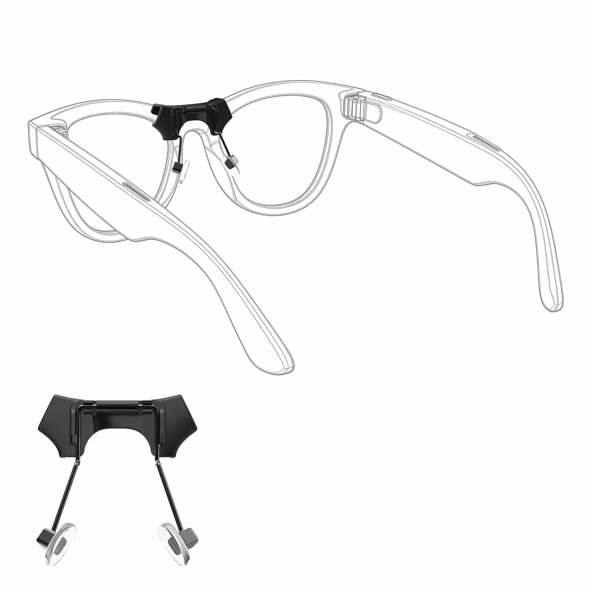 Hibloks Silikonowe Nakładki na Nos Ray-Ban Meta Skyler Gen 1/2 (Rw4010/Rw4014 52-20), Antypoślizgowe, Zdejmowane