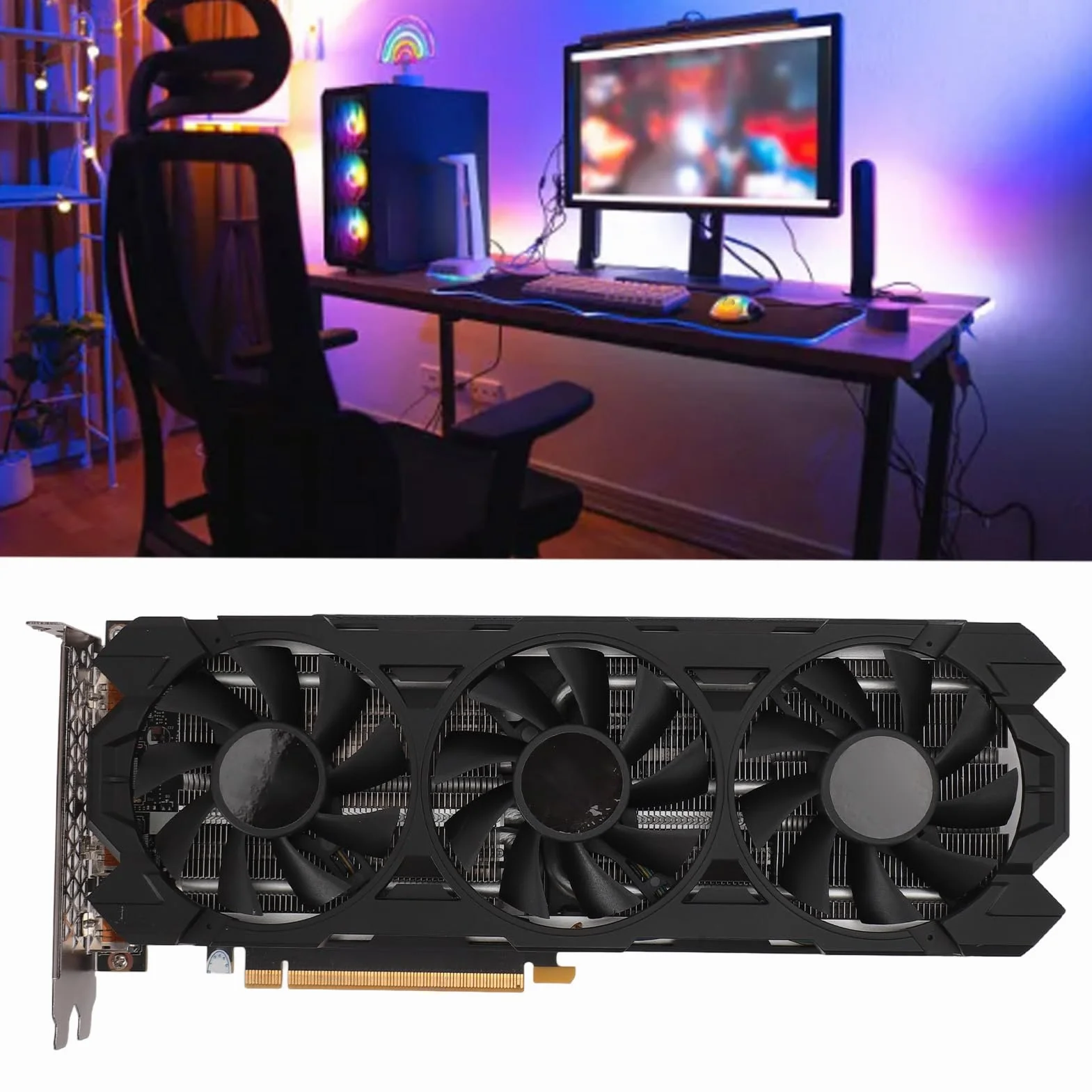 Karta graficzna 1080 Ti, 352-bitowa 11 GB GDDR5X 1506/11000 MHz, karta graficzna PCI Express 3.0, HDMI DP z trzema wentylatorami, do gier biurowych i komputerowych