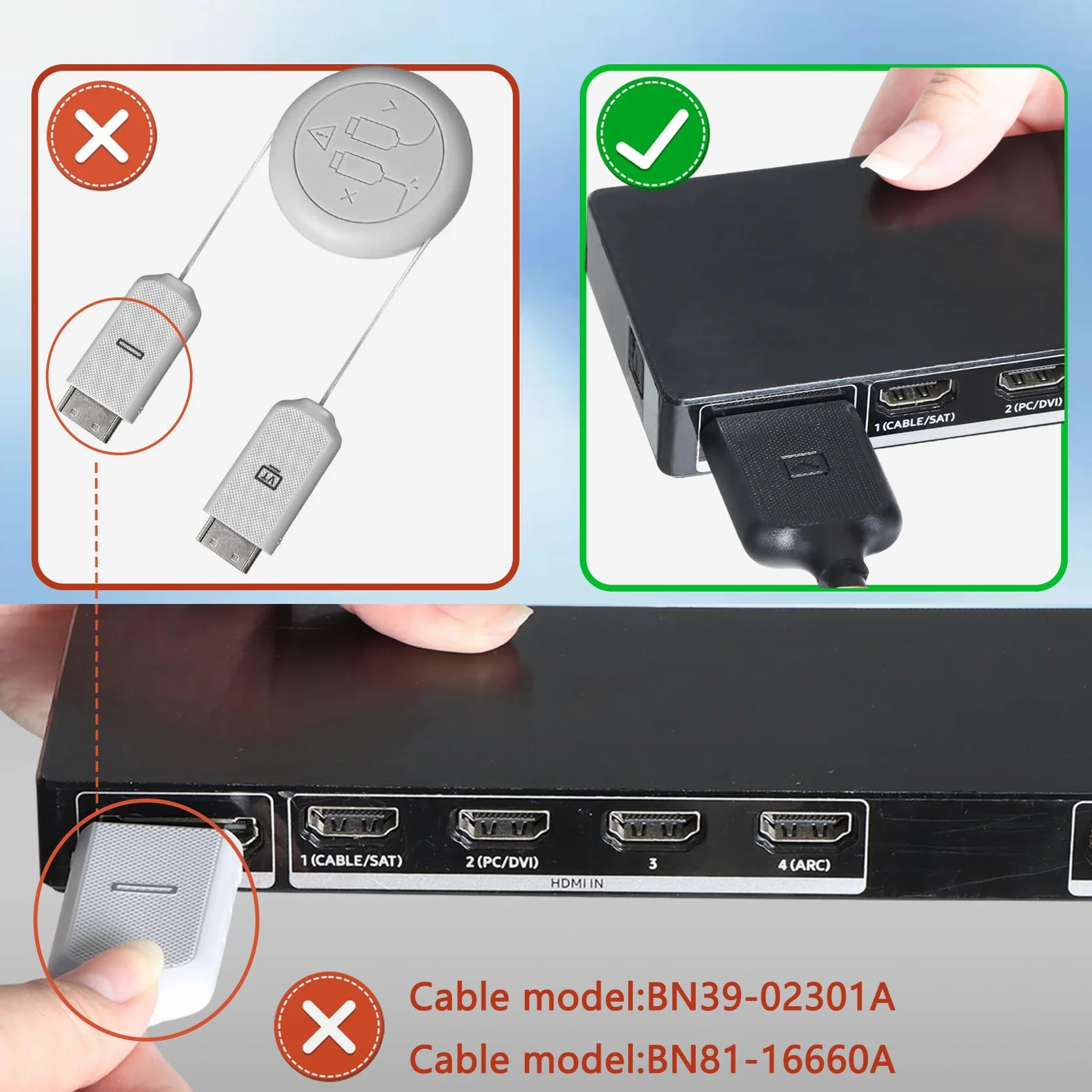 BN39-02210A kabel z jednym połączeniem kompatybilny z Samsung TV 49''-78'' KS7000 KS8000 KS9000 UN55MU7000F UN5KS8500F UN65MU8000F UN65KS8000F, 3M
