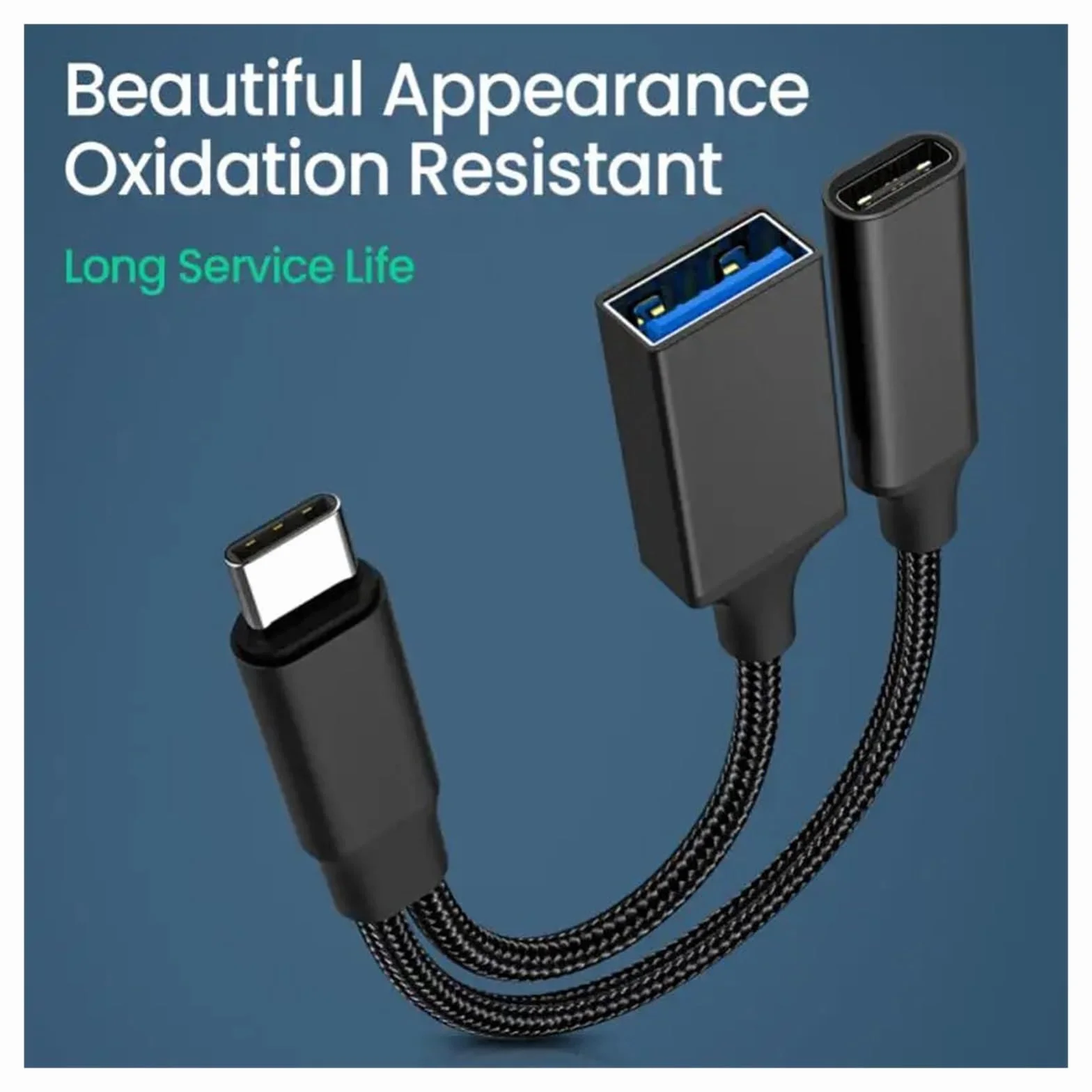 1/2/3 SZTUK 2 w 1 Adapter kabla USB C OTG Dwa typy C na USB z portem PD Chaging Pasuje do kompatybilnych kabli tabletów Lap op (kolor: styl C 3 szt.)