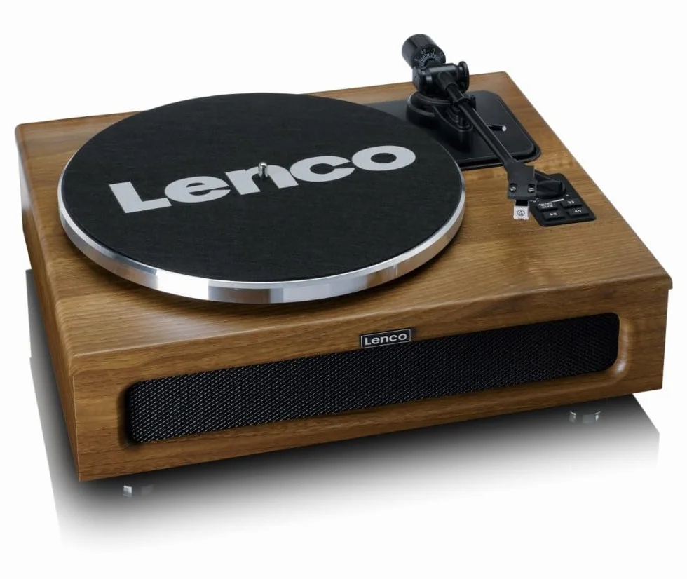 Lenco Ls-410 LS-410WS Gramofon, Brązowy, 40W | LS-410 - odtwarzacz winylowy - Bluetooth - 40 W RMS - napęd pasowy - przedwzmacniacz - wyjście RCA - AUX-In